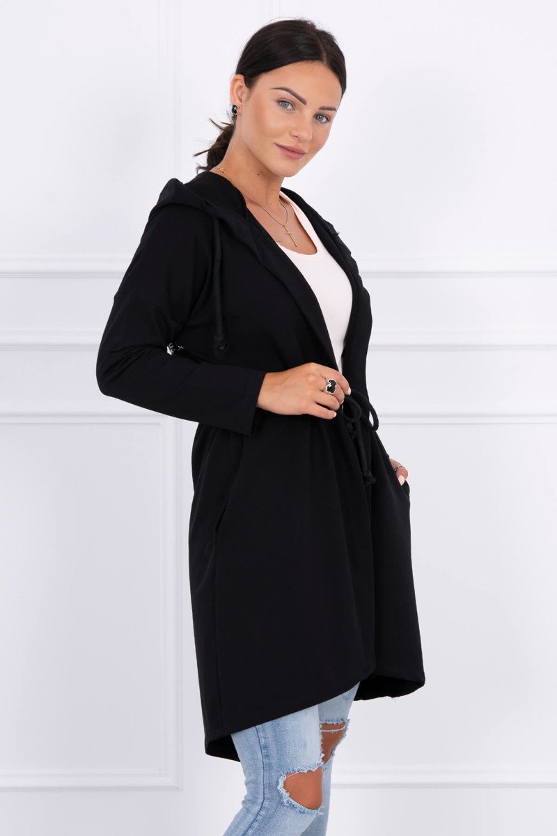Coat with longer back black