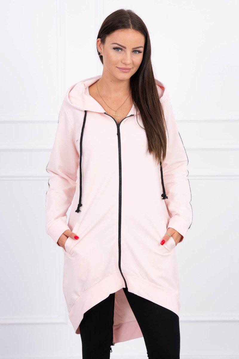 Zippered Sweatshirt Powder Pink At Back