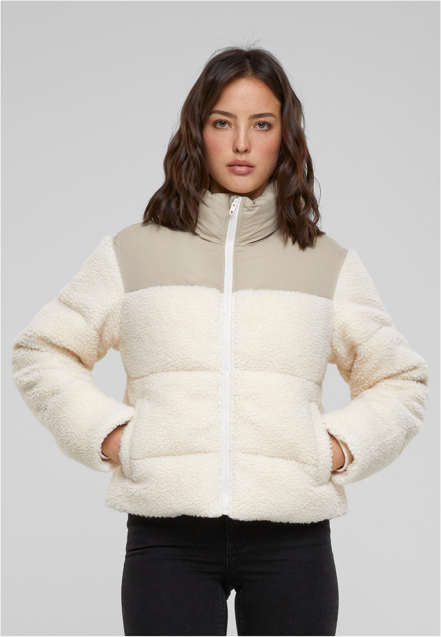 Womens short jacket Sherpa Mix sand/beige