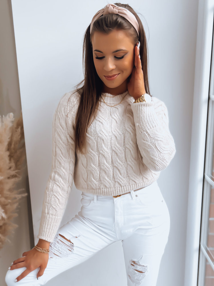 Women's sweater SELAVI light beige Dstreet