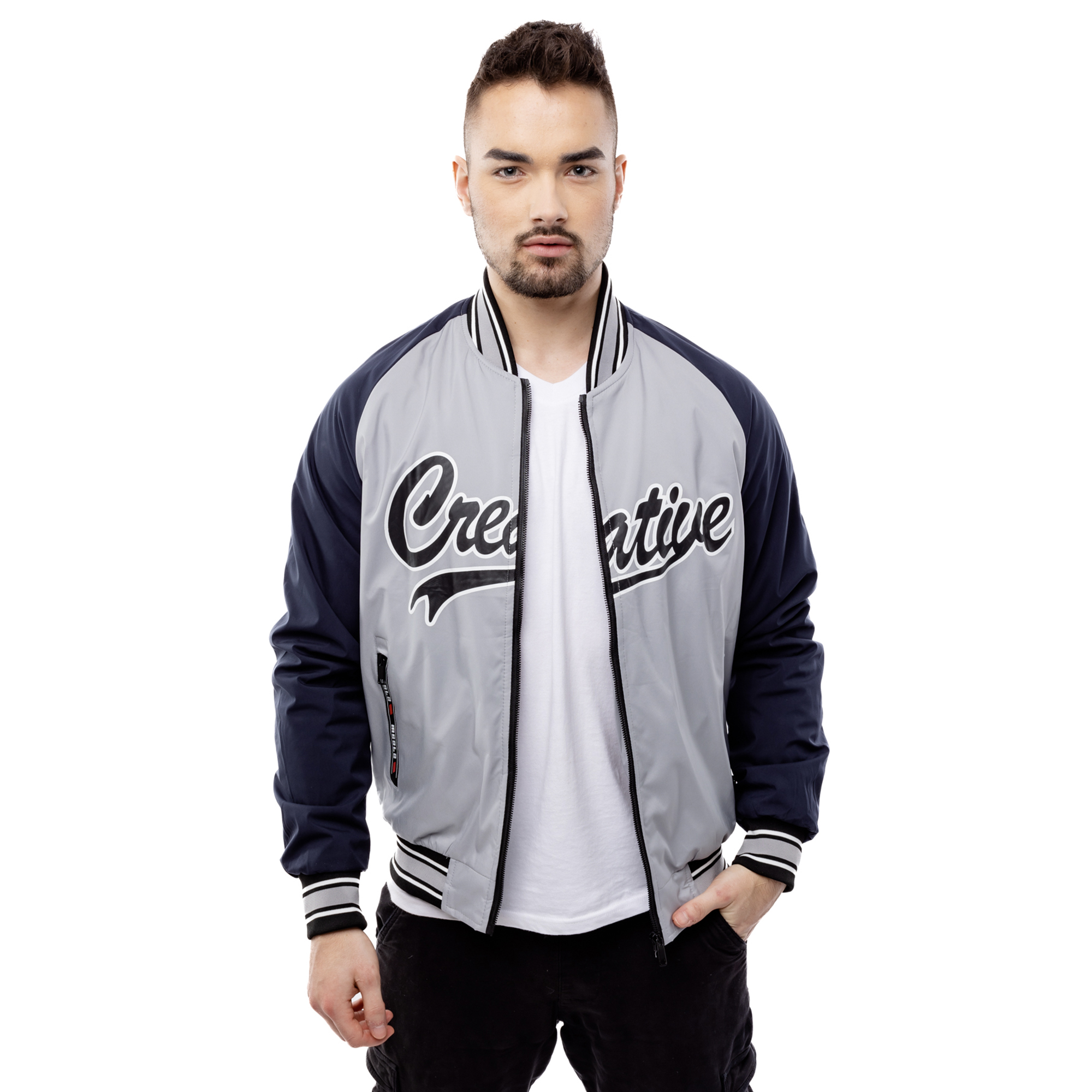 Men Baseball Jacket GLANO - gray