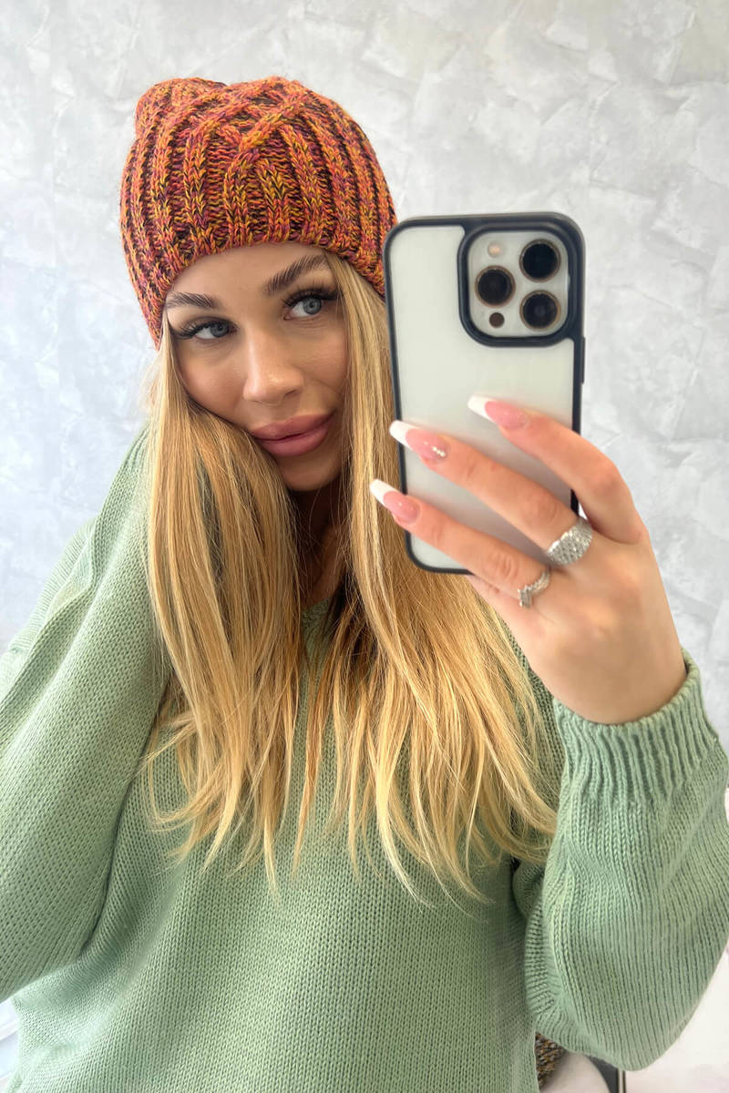 Beanie with fleece Merry K225 brown