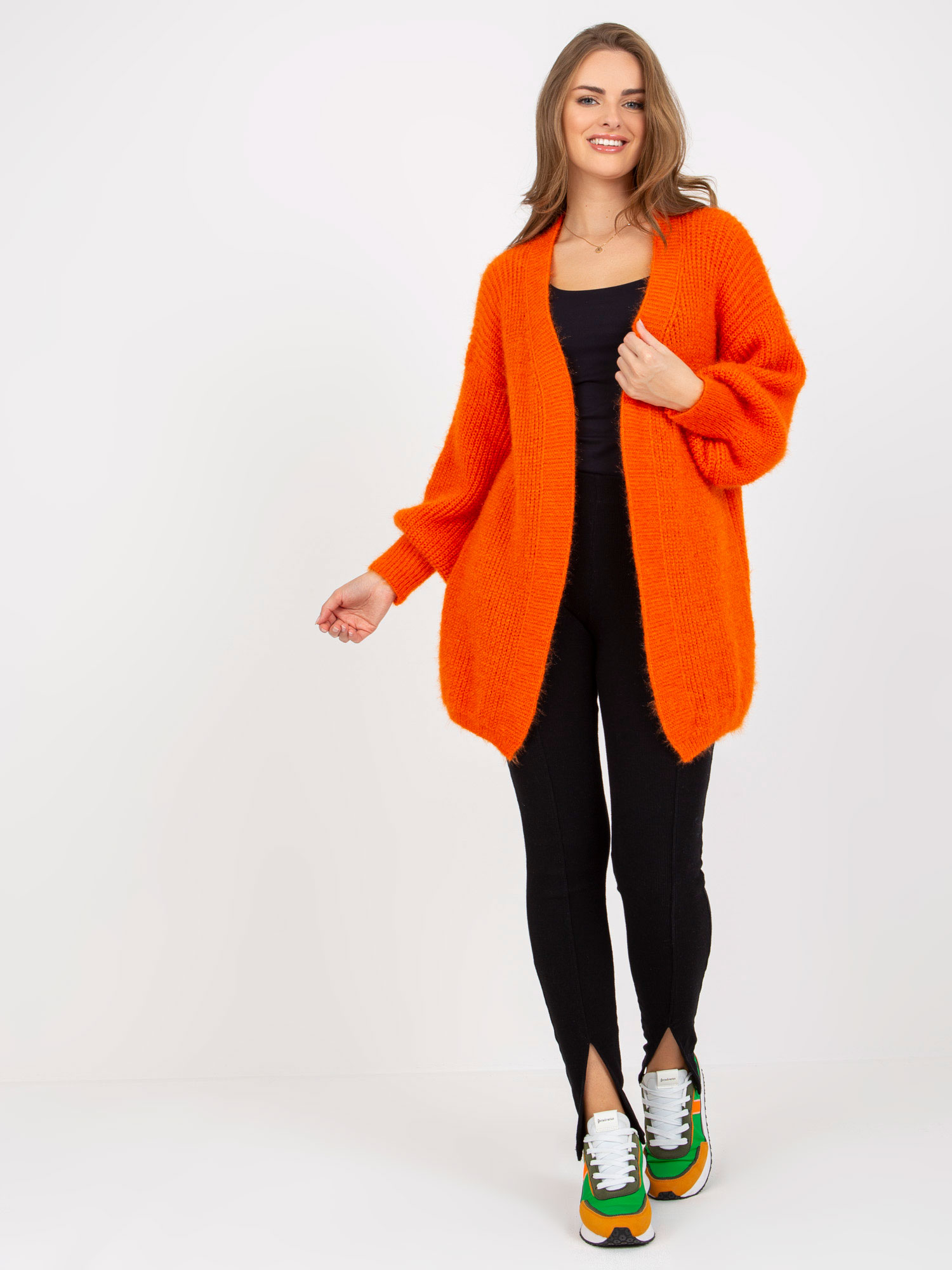 Orange hairy oversized cardigan OH BELLA