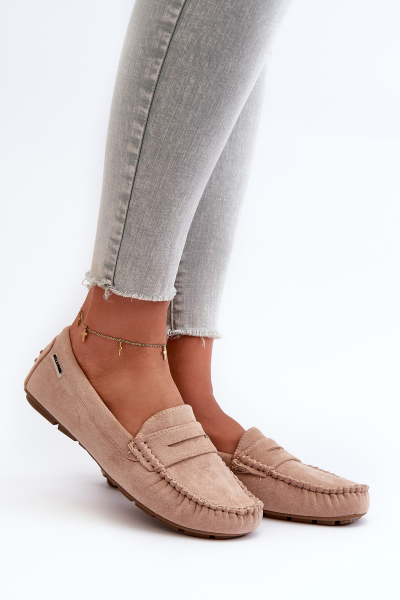 Women's eco suede loafers, light beige Rerteria