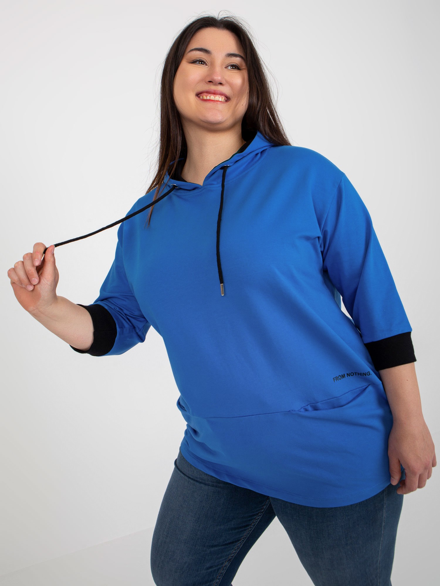 Dark Blue Plus Size Hoodie