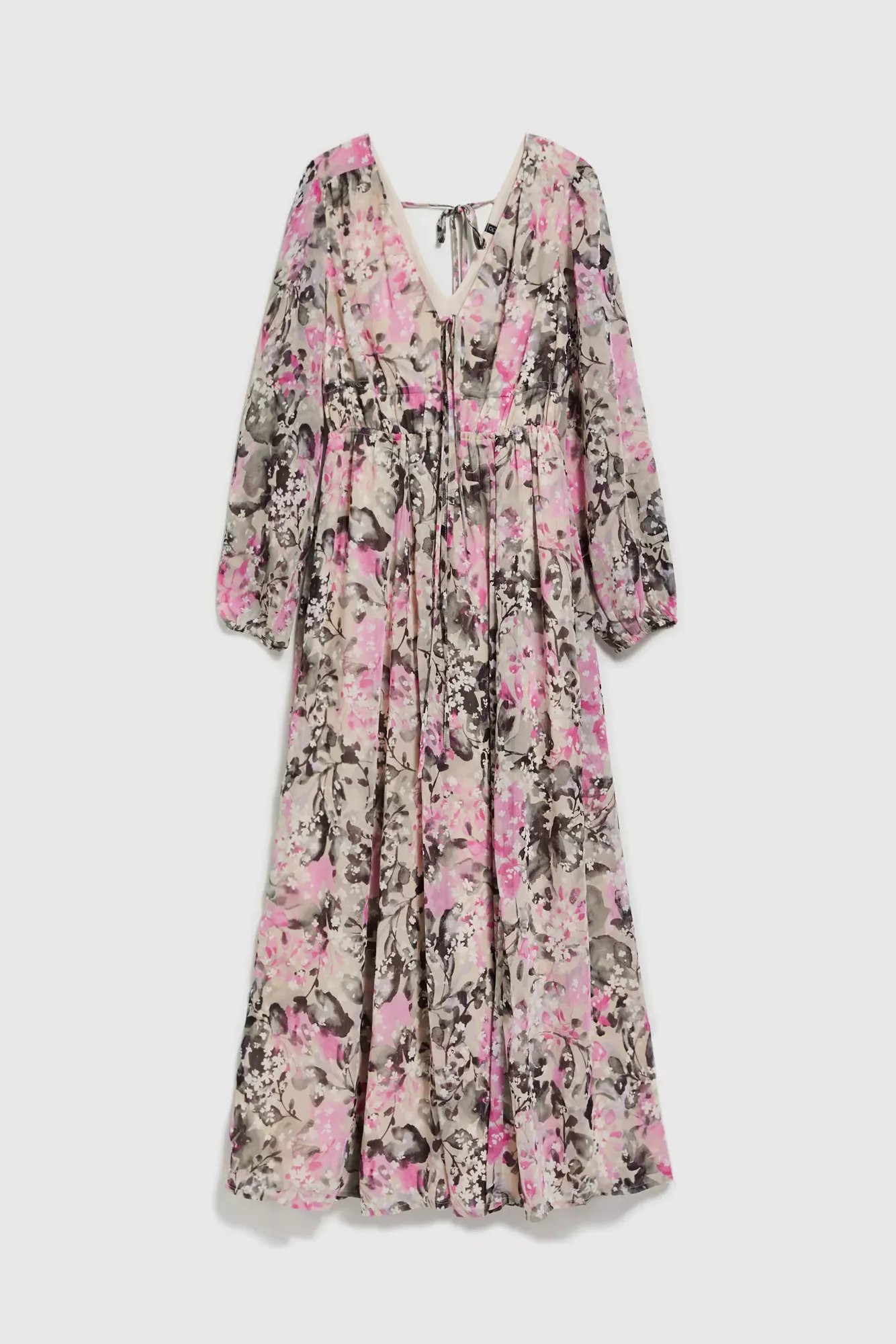 Marisse Gray Floral Maxi Dress