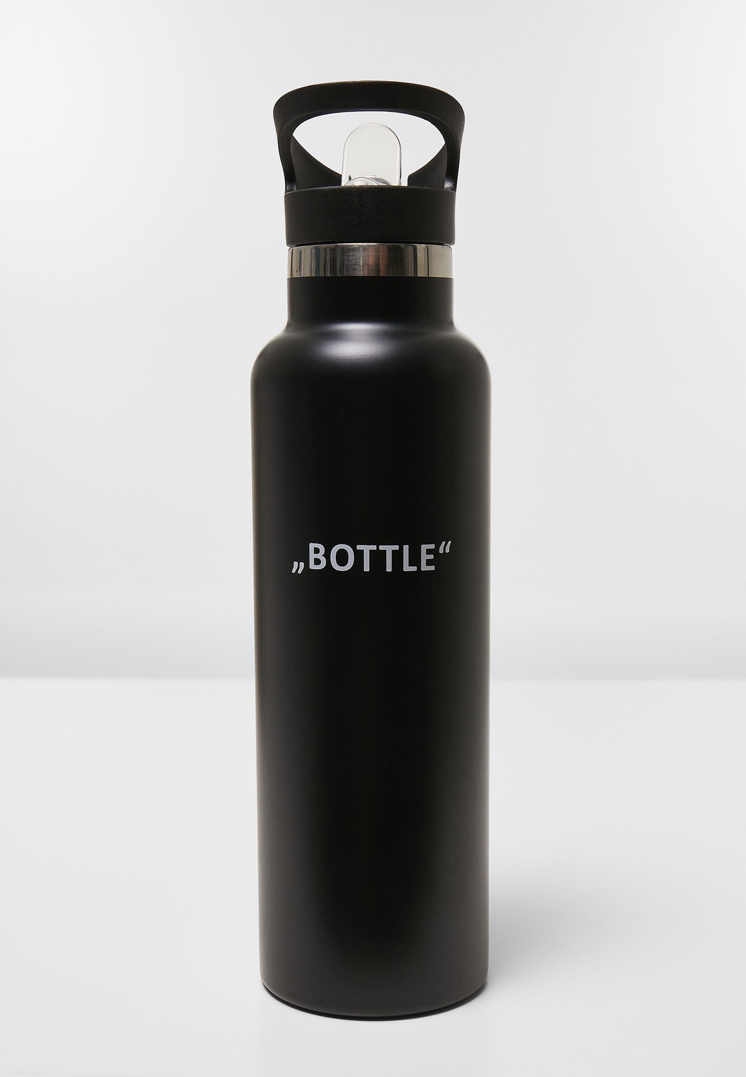 Survival bottle with letters black
