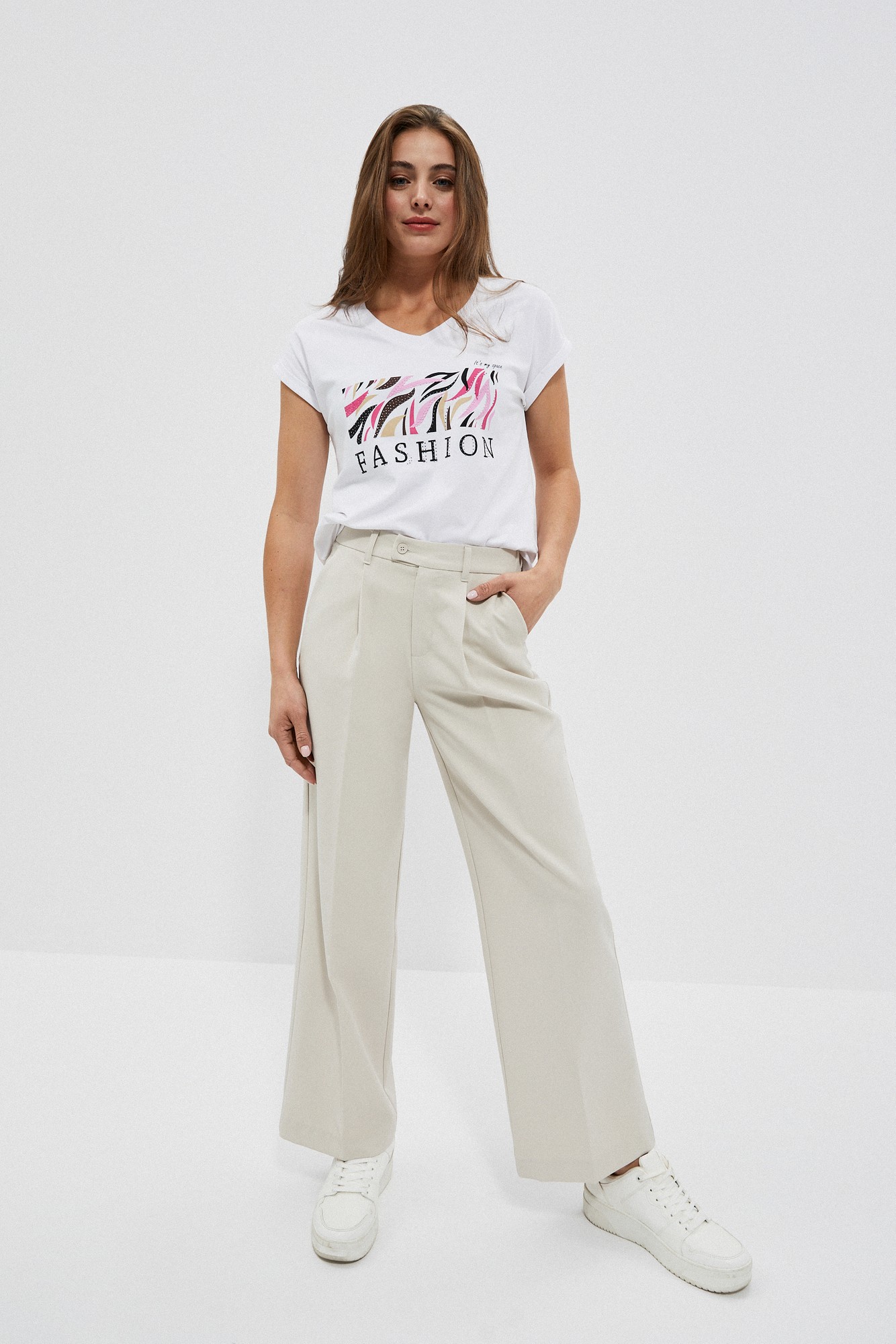Marisse Women's T-Shirt L-Ts-4004 White