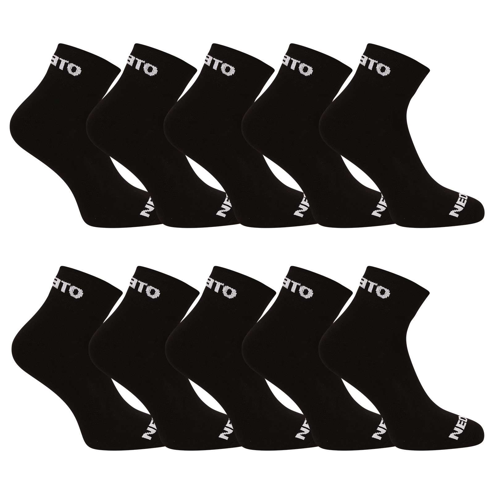 Levně 10PACK ponožky Nedeto kotníkové černé
