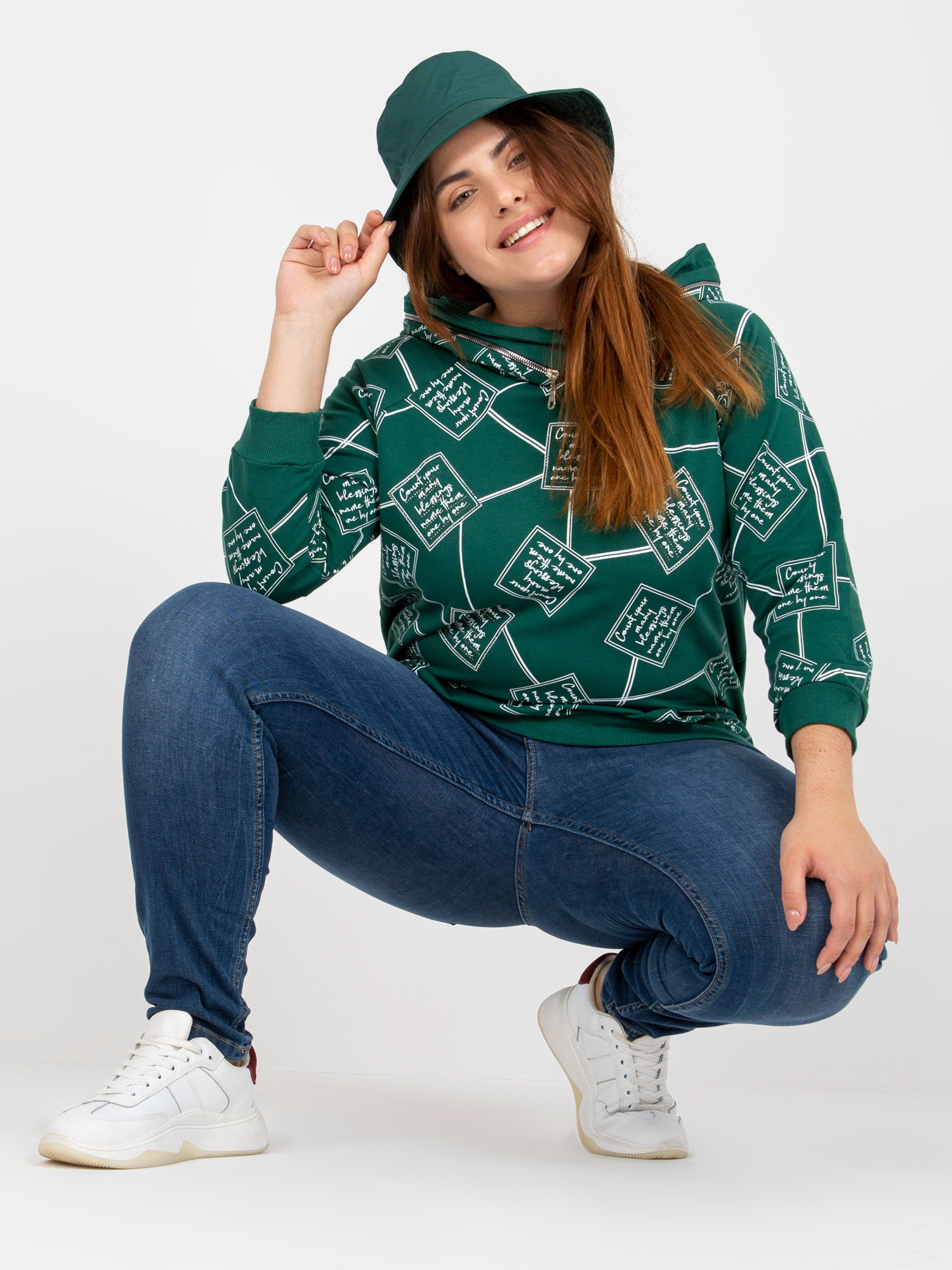 Larger Size Green Hoodie