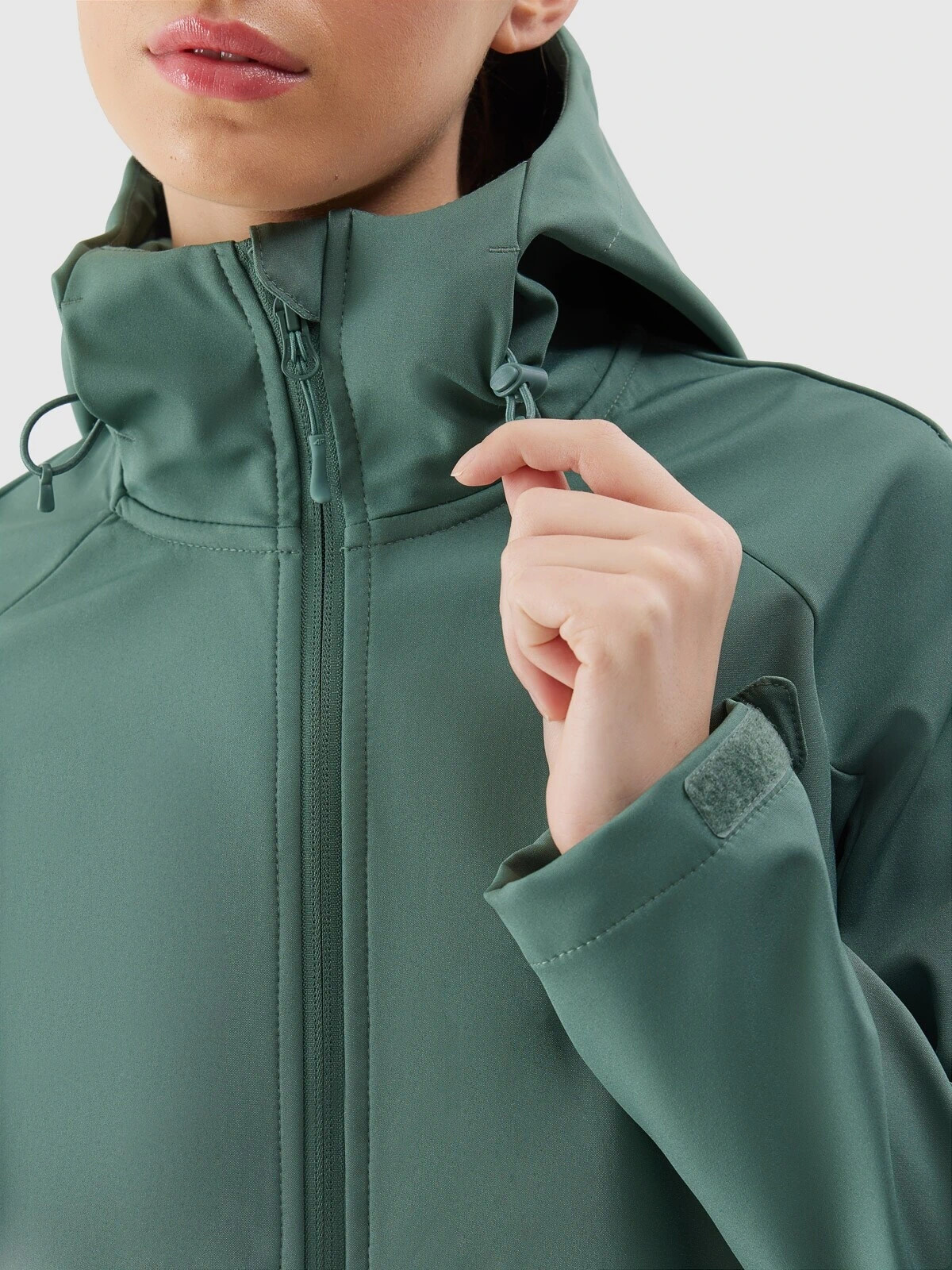 Women's windproof softshell jacket 5000 4F membrane - green