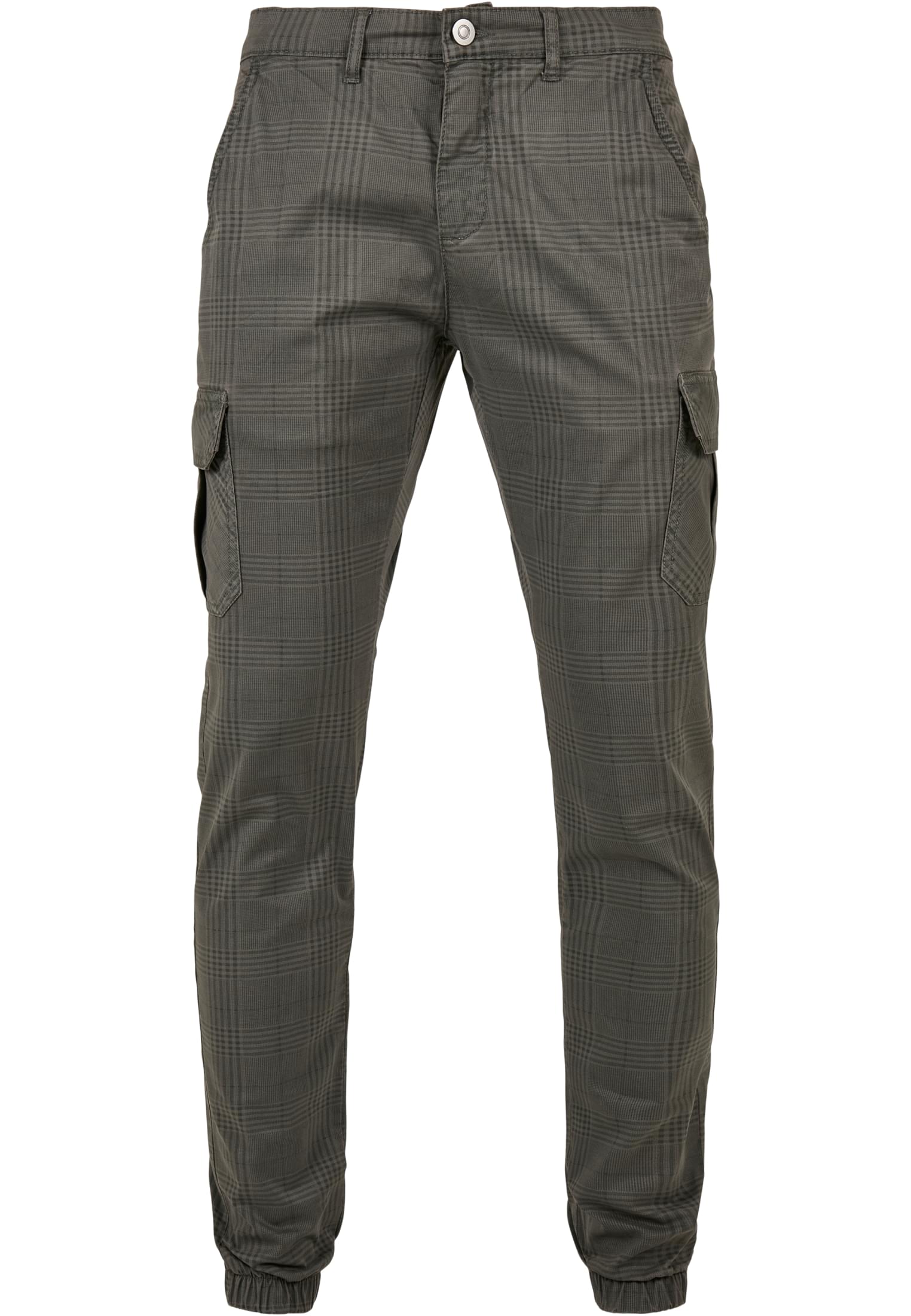 AOP Glencheck Cargo Jog Pants Dark Grey