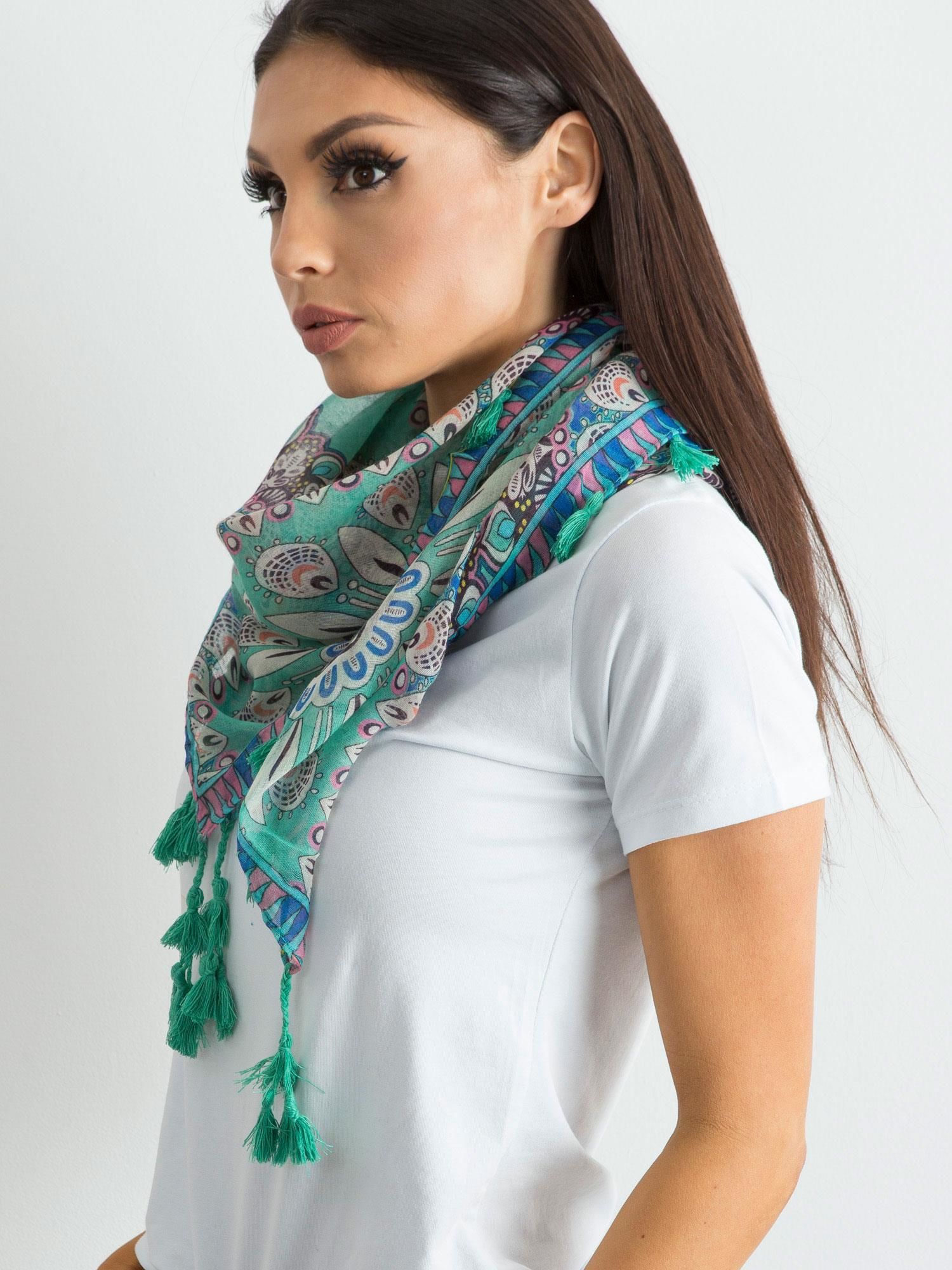 Șal cu imprimeu marin etnic