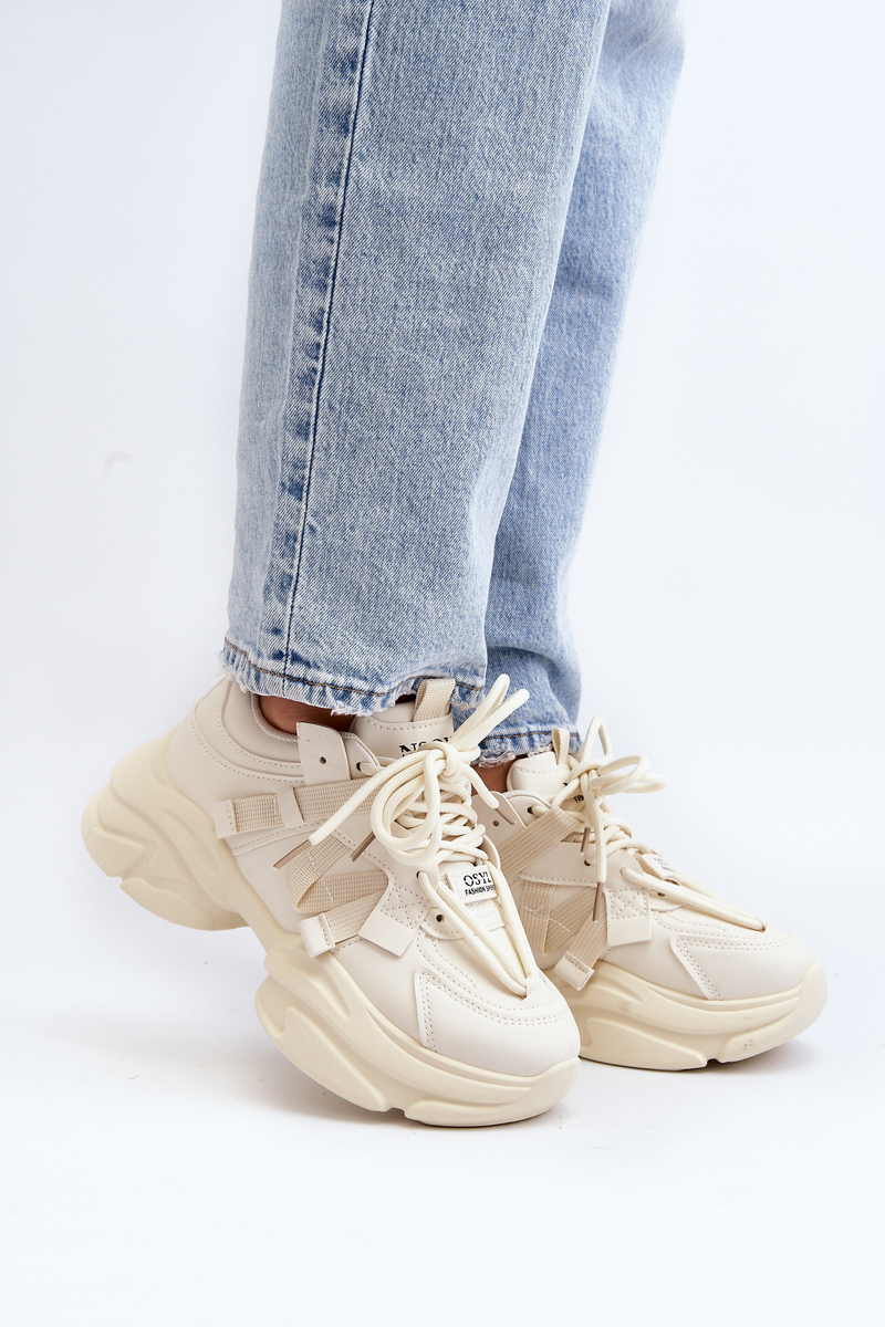 Beige women's Windamella sneakers with a chunky sole