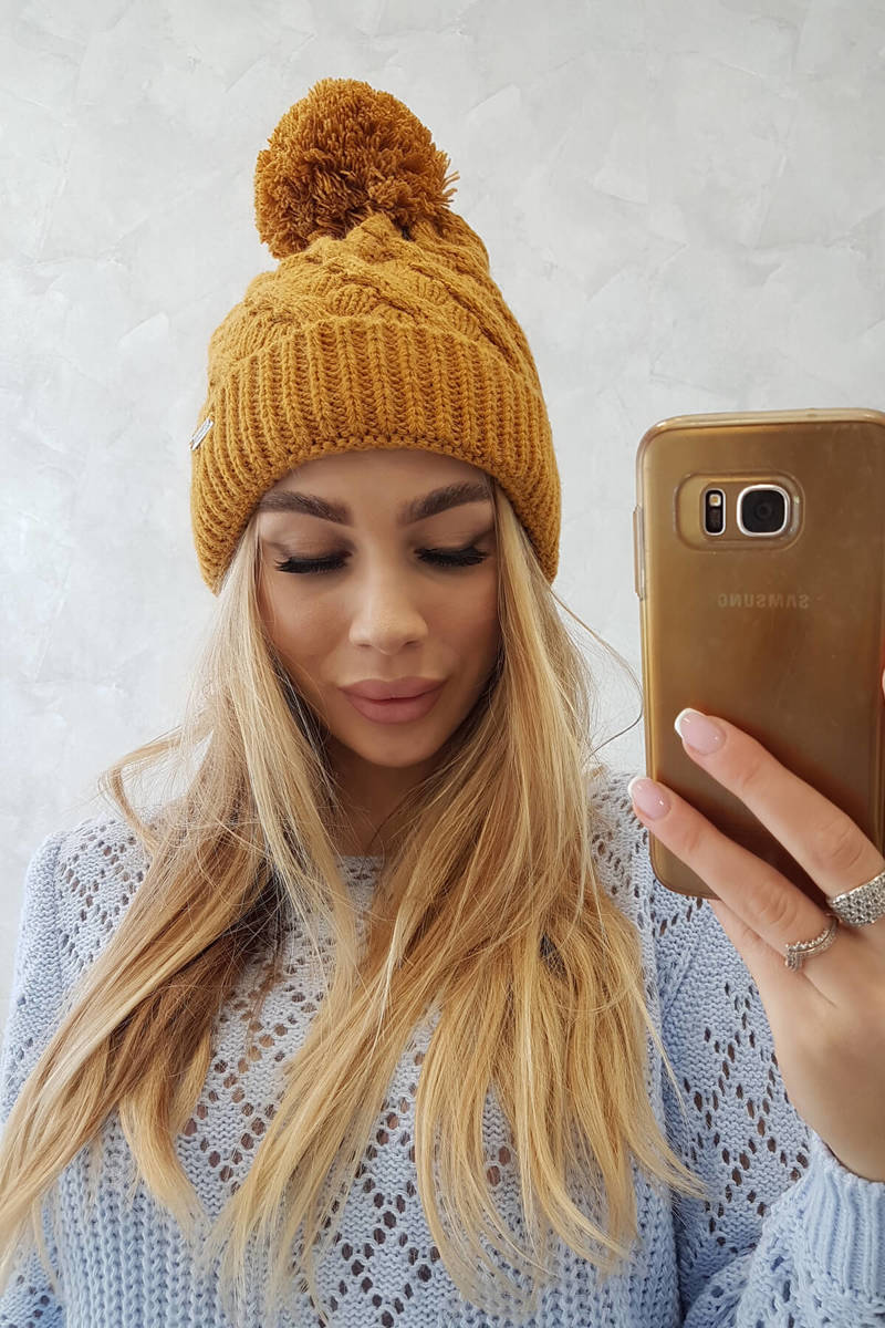 Beanie with fleece Wanda K281 mustard