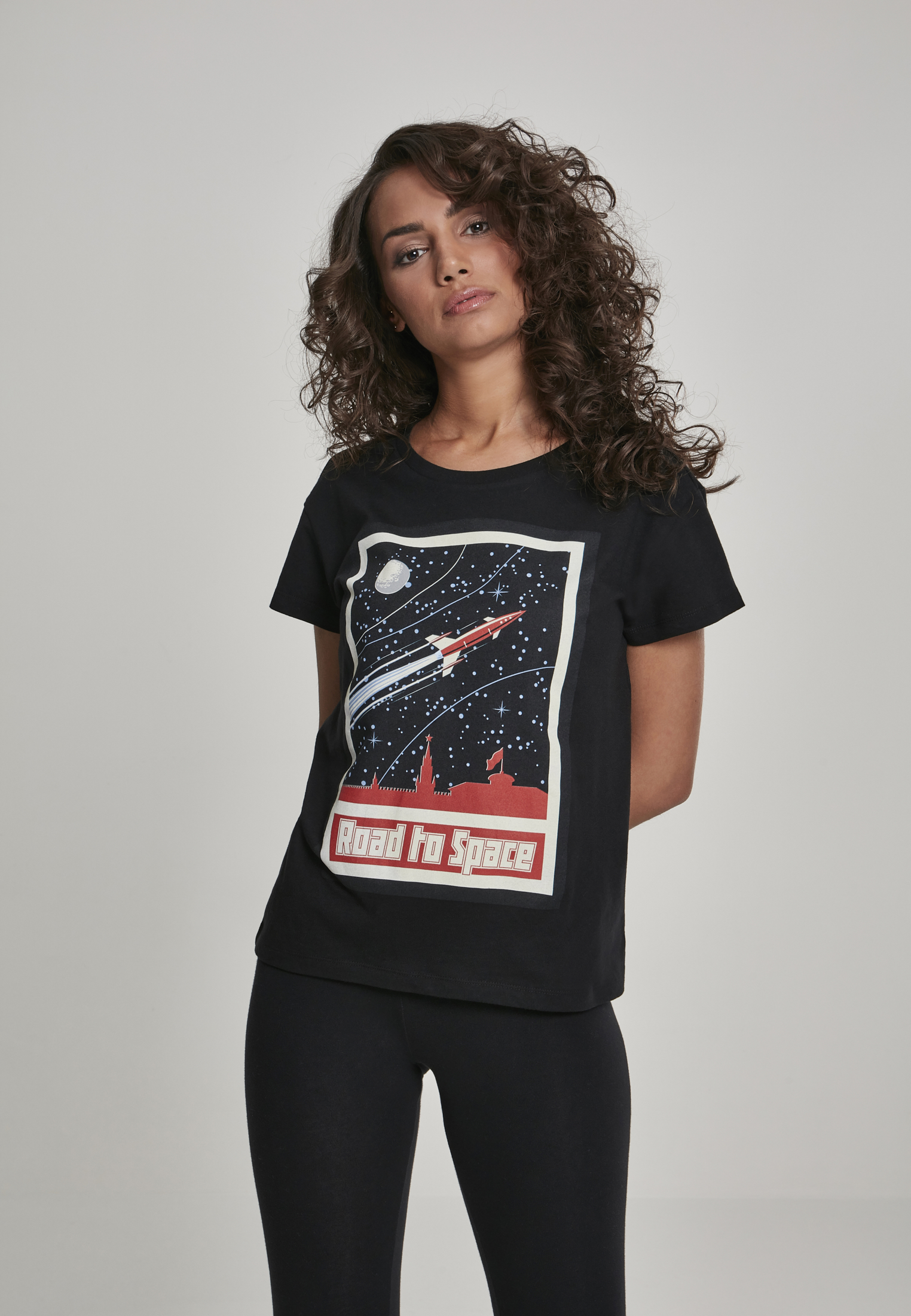 Women's T-shirt Road To Space Box Black