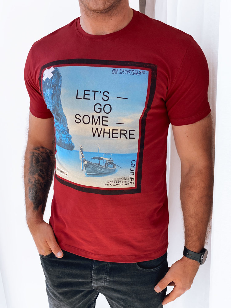 Men's T-shirt with chestnut print Dstreet