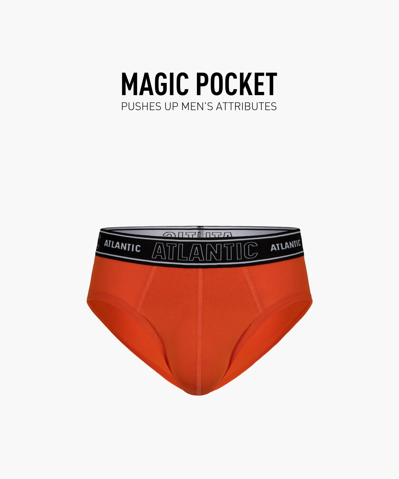 Levně Pánské slipy ATLANTIC Magic Pocket - oranžové
