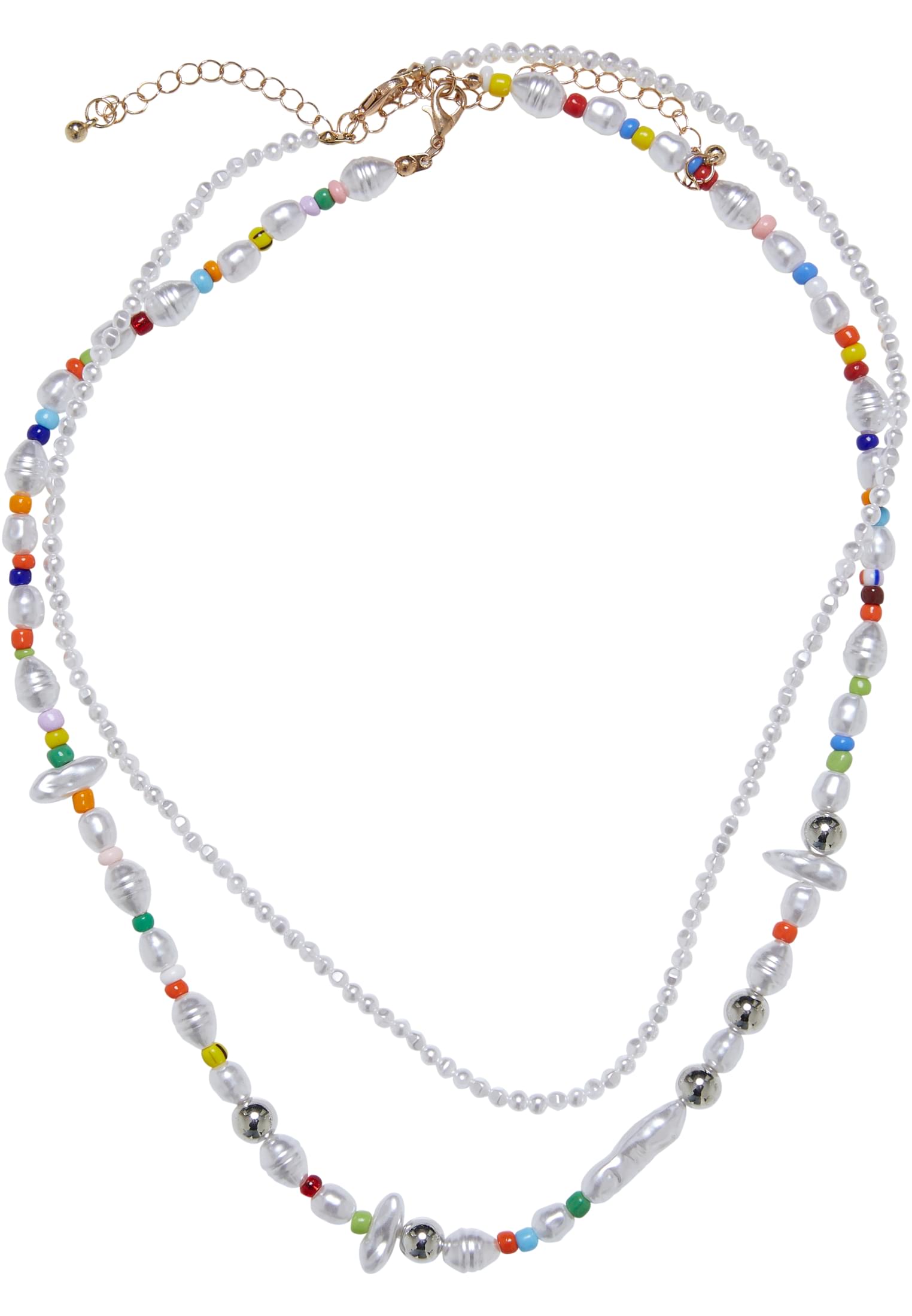 Different Pearlescent Layering 2-Pack Multicolor Necklace