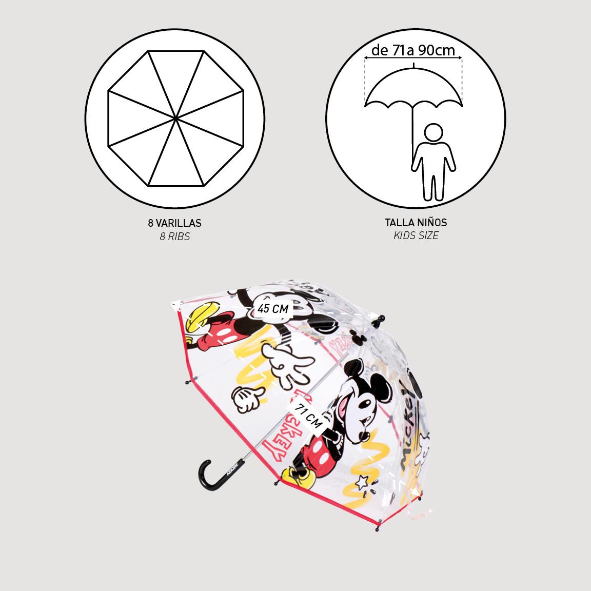 UMBRELLA POE MANUAL BUBBLE MICKEY