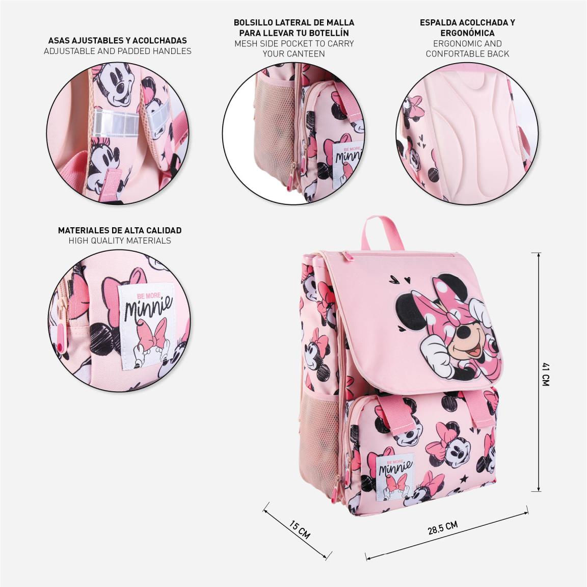 BACKPACK SCHOOL BIG EXTENSIBLE MINNIE