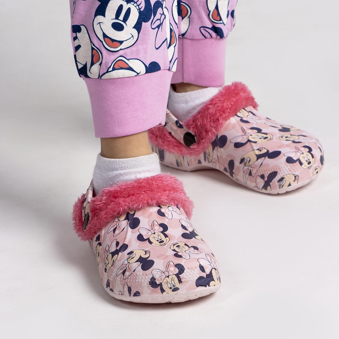HOUSE SLIPPERS CLOG FLEECE MINNIE