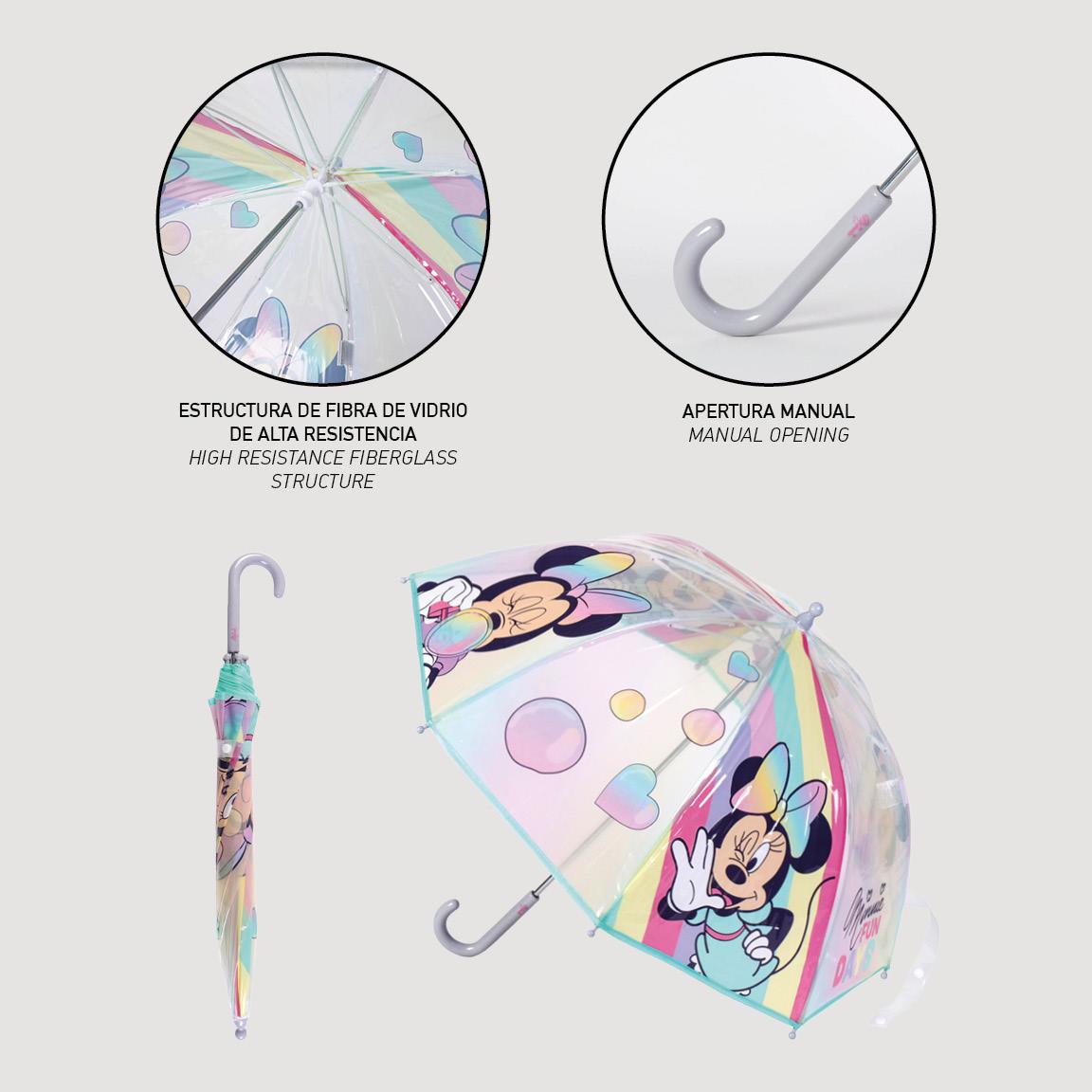 UMBRELLA POE MANUAL BUBBLE MINNIE