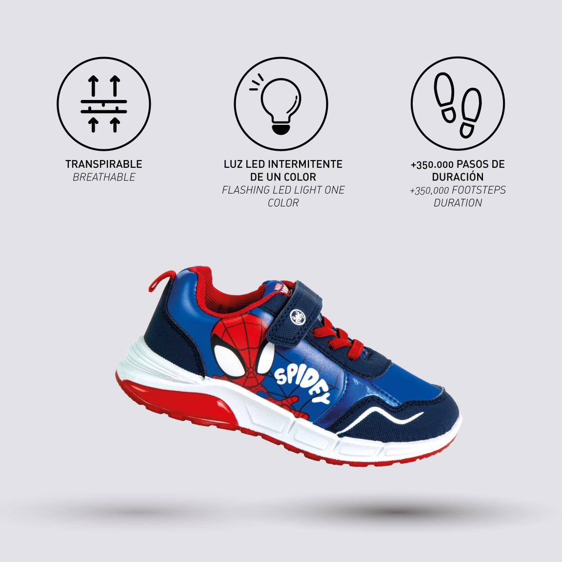 SPORTY SHOES PVC SOLE WITH LIGHTS SPIDEY