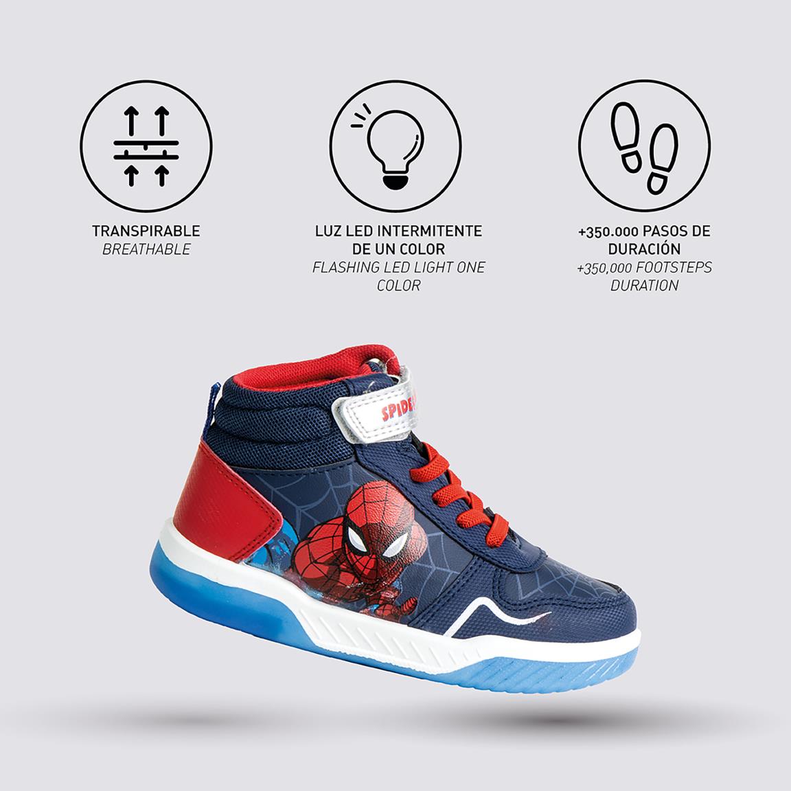SPORTY SHOES PVC SOLE WITH LIGHTS SPIDERMAN