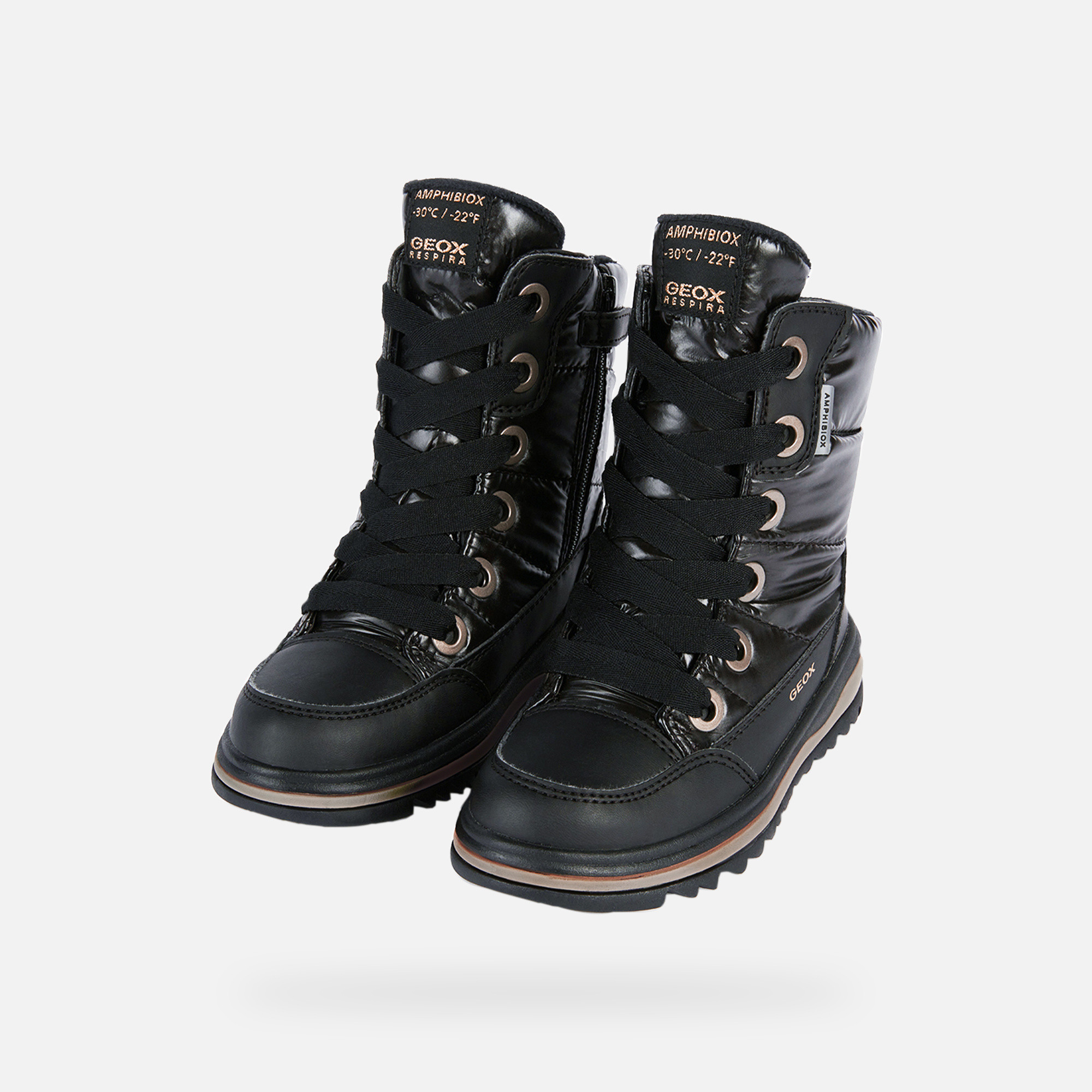 Čierne dievčenské zimné topánky Geox Adelhide AB