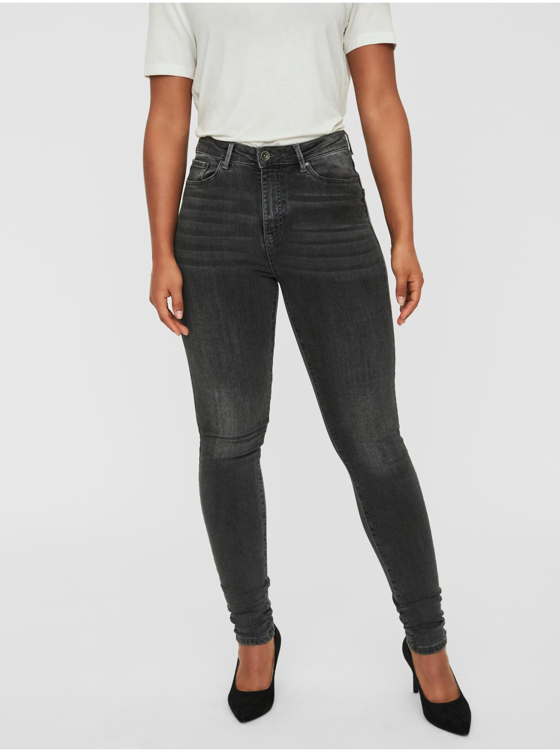 Dark grey women's skinny fit jeans VERO MODA - Women