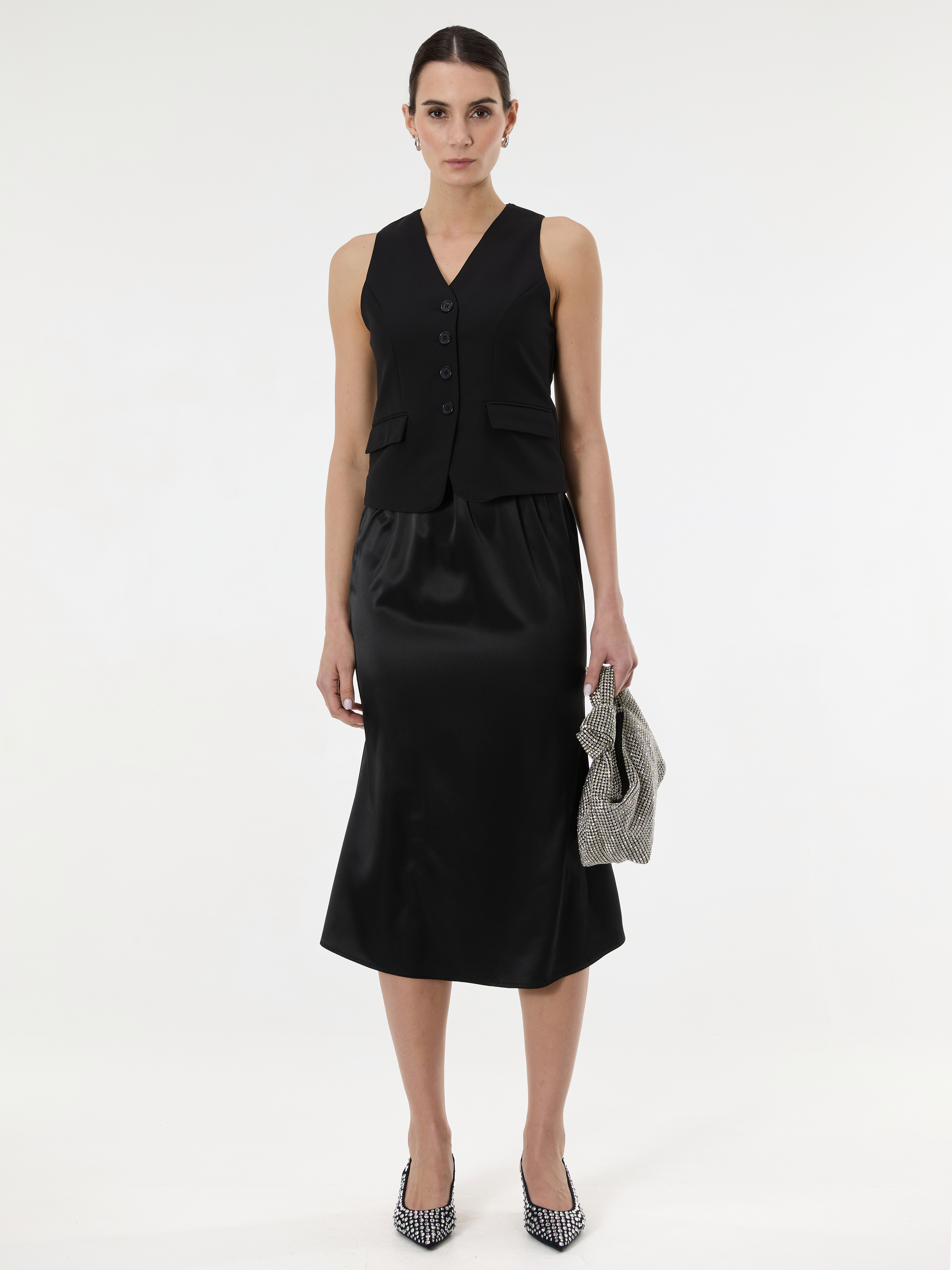 Дамска черна миди пола ORSAY