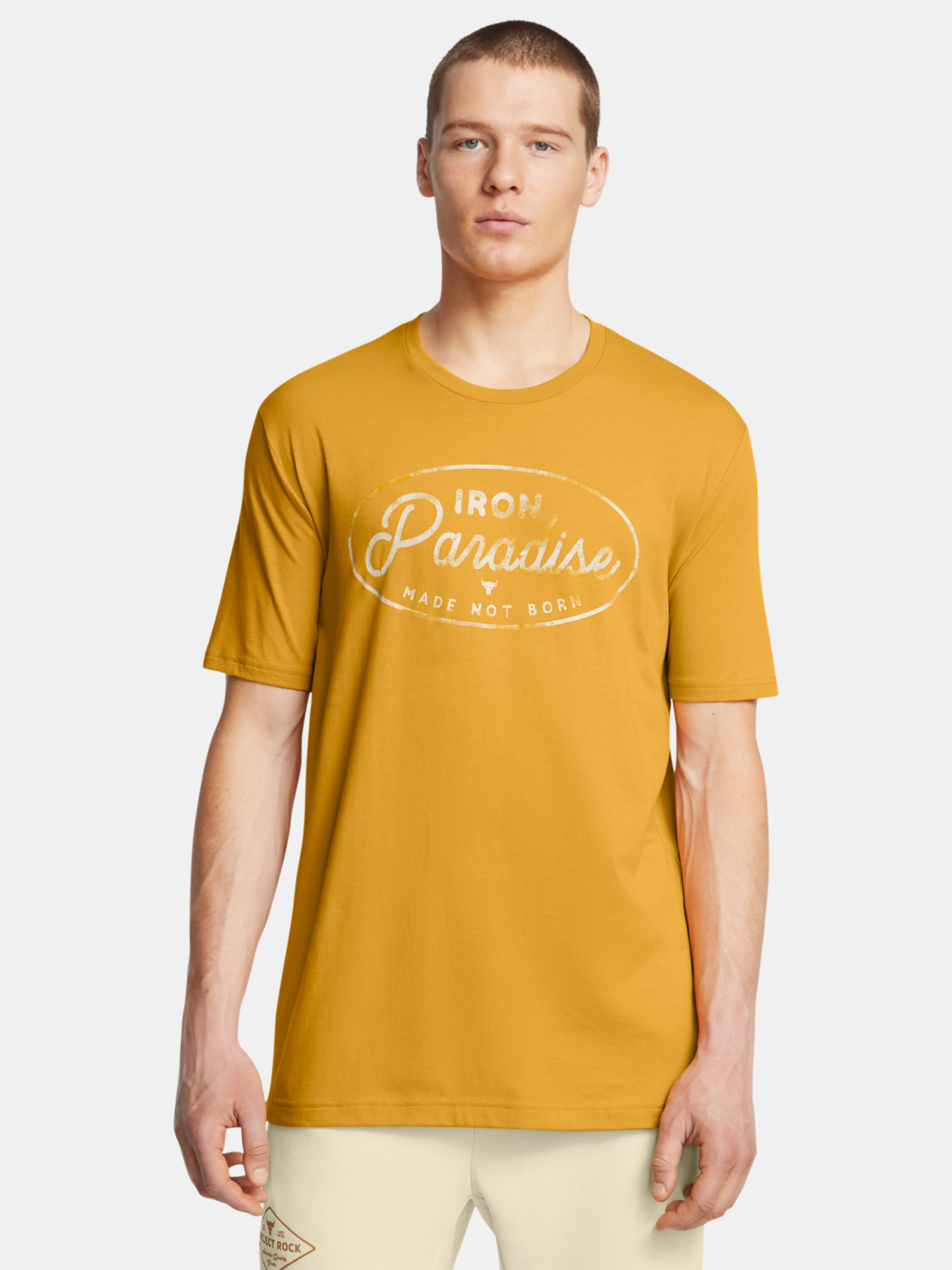 Under Armour T-shirt UA Pjt Rck Made Not Born SS-YLW - Men's