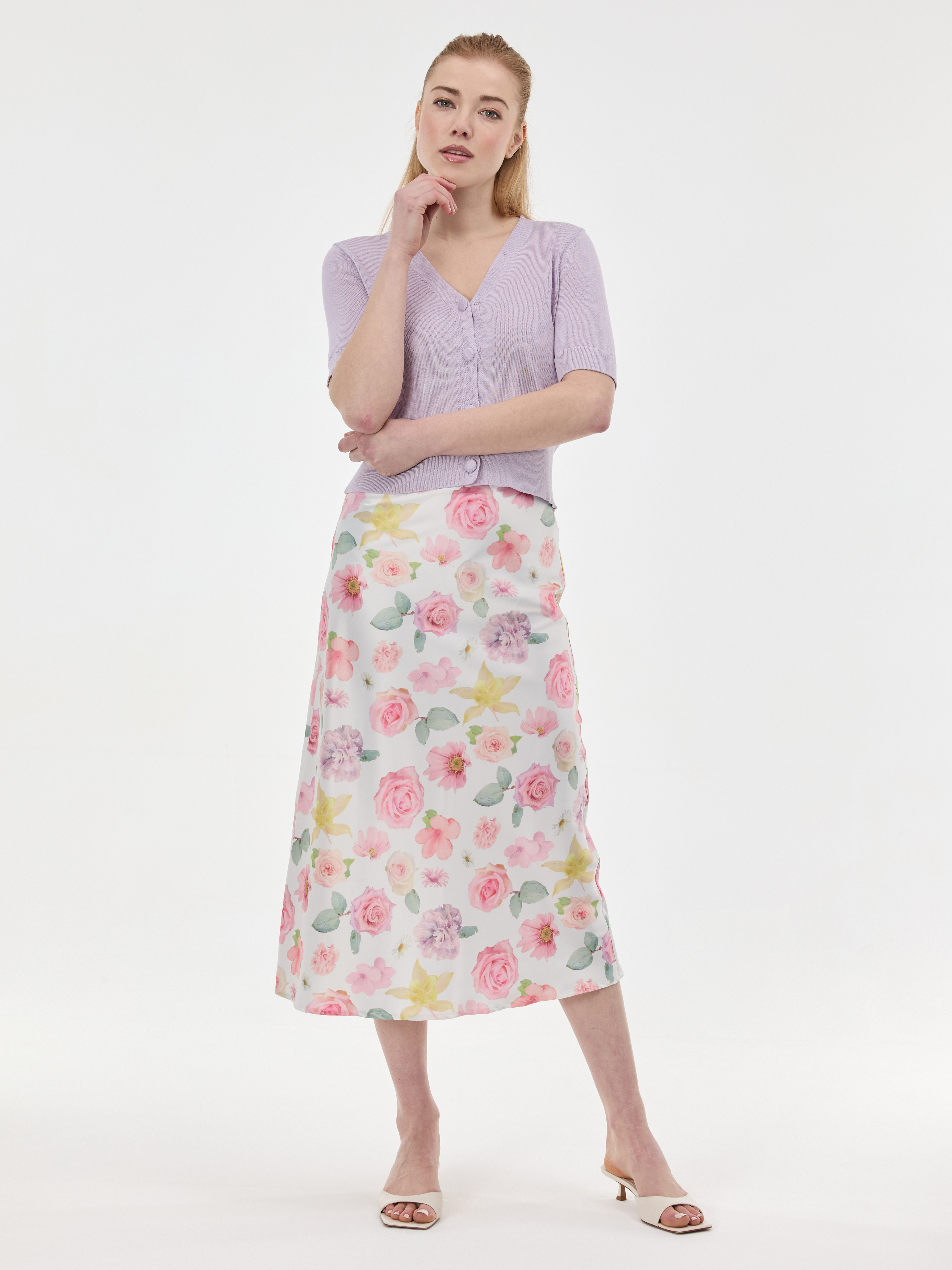 Розова шарена миди пола ORSAY