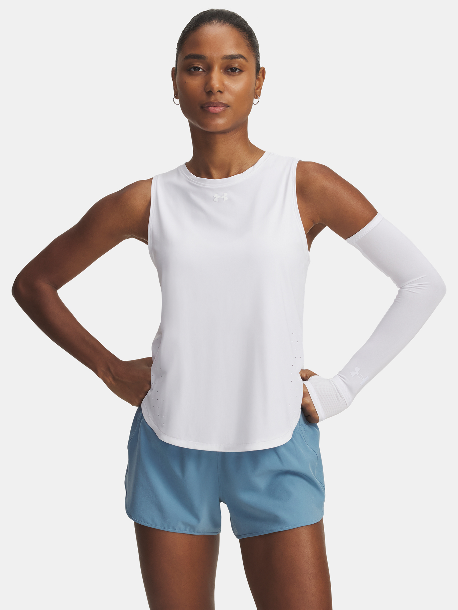 Womens tank top Under Armour UA Launch Elite Tank-WHT - Womens