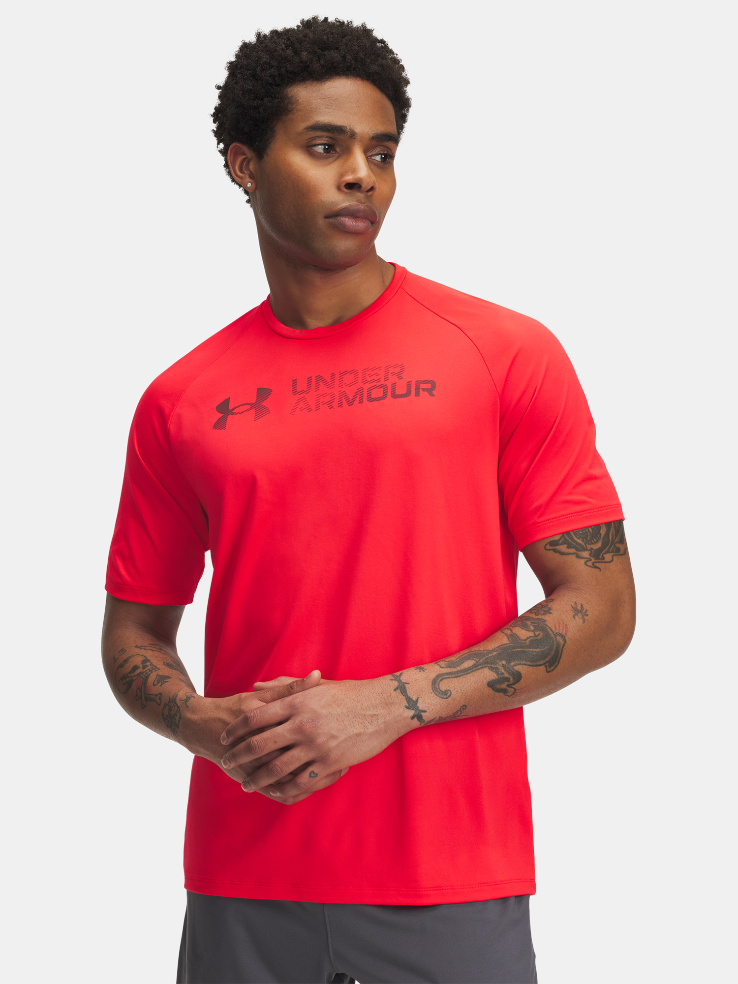 Mens T-shirt Under Armour UA Tech Reflective SS-RED - Mens