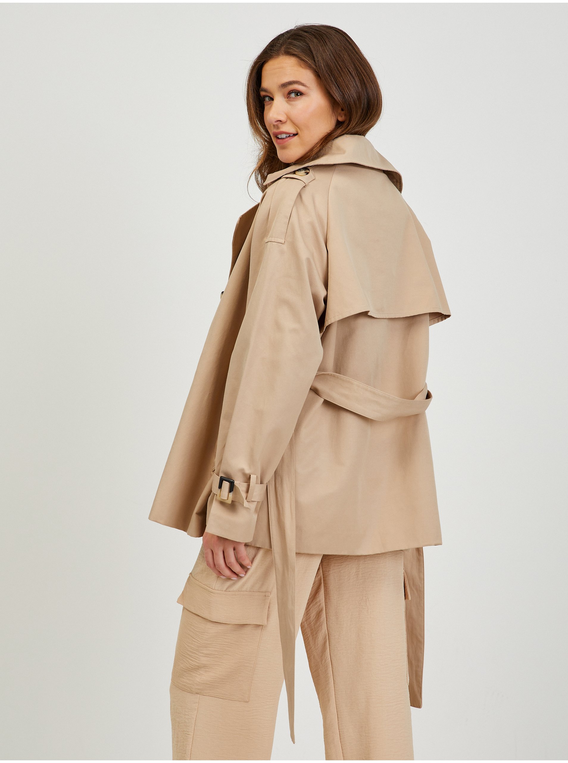 Trenciuri si paltoane subtiri pentru femei ORSAY - maro deschis