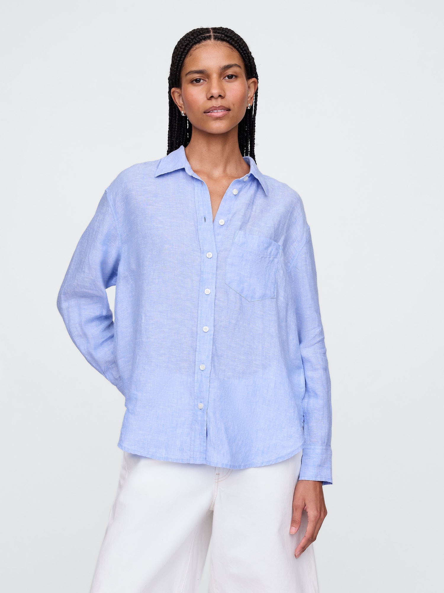 GAP Lněná oversize košile Big Shirt - Dámské