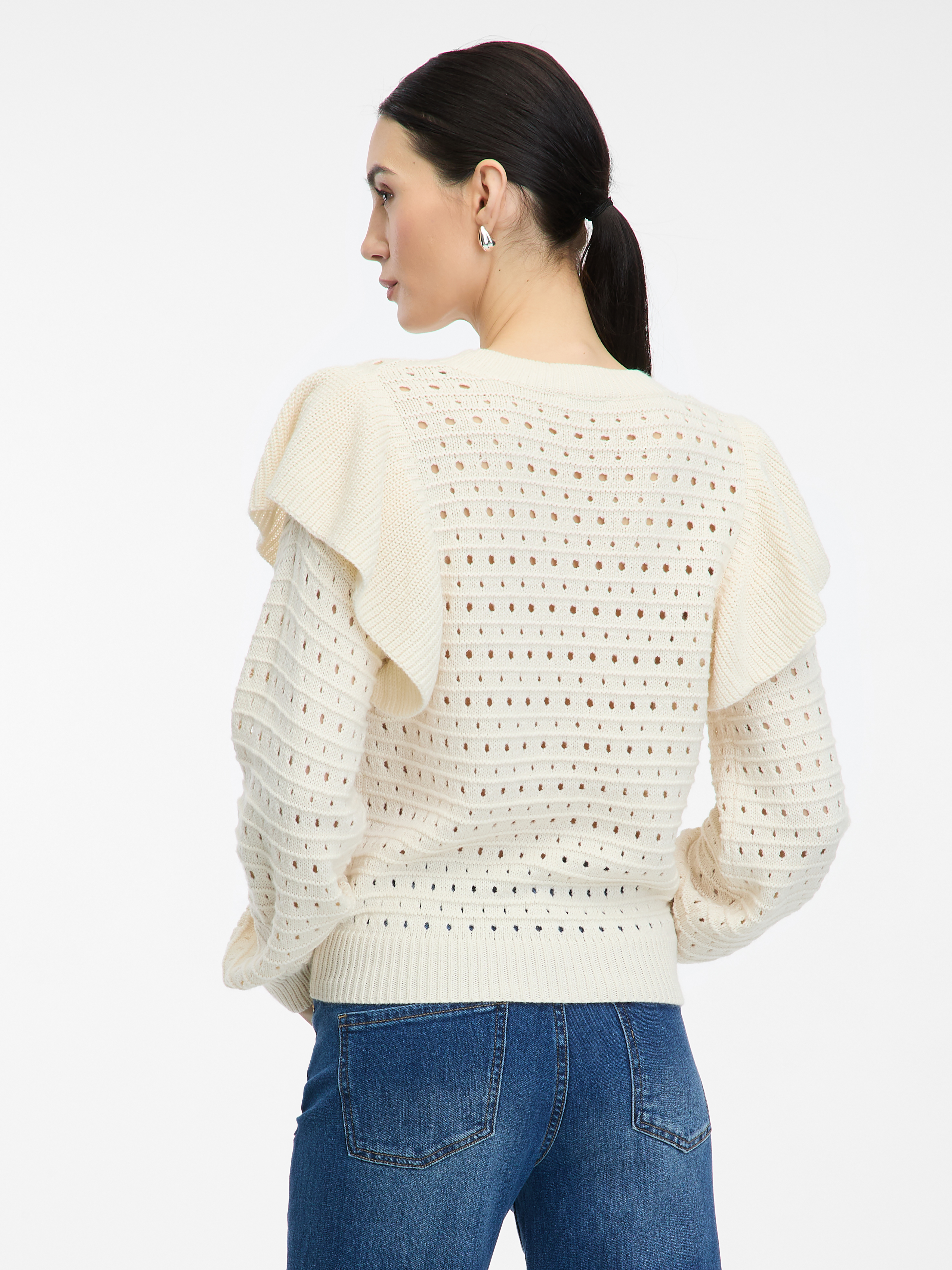 Cream women's sweater with frills ORSAY - Women's