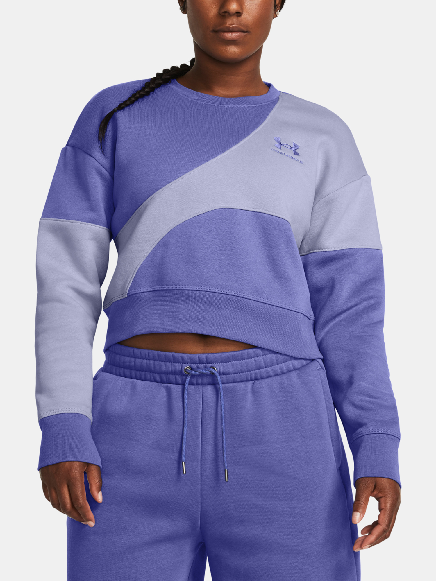 Under Armour Sweatshirt Essential Fleece Crop Crew-PPL - Women