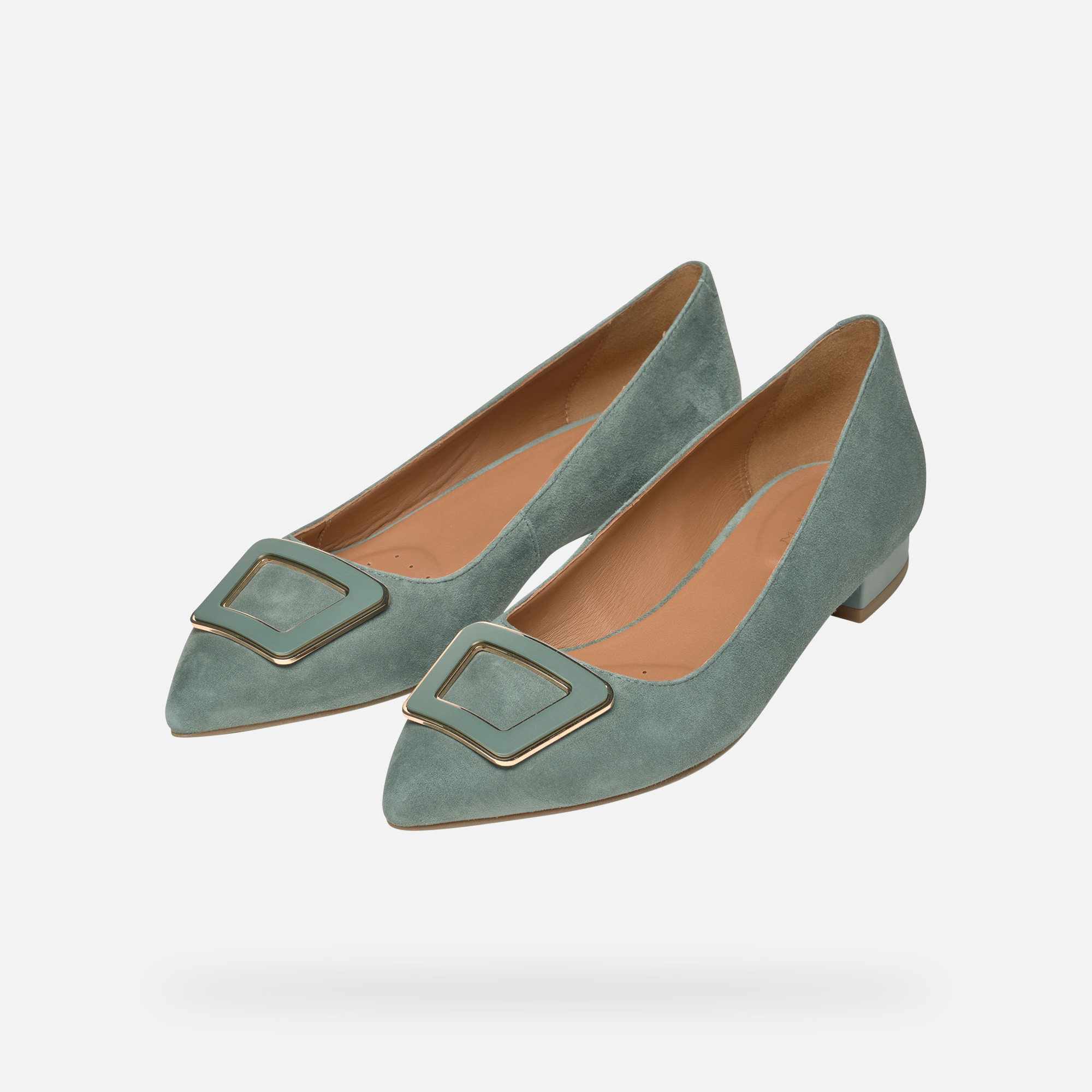 Light green women&#039;s ballet flats Geox Charyssa - Women&#039;s