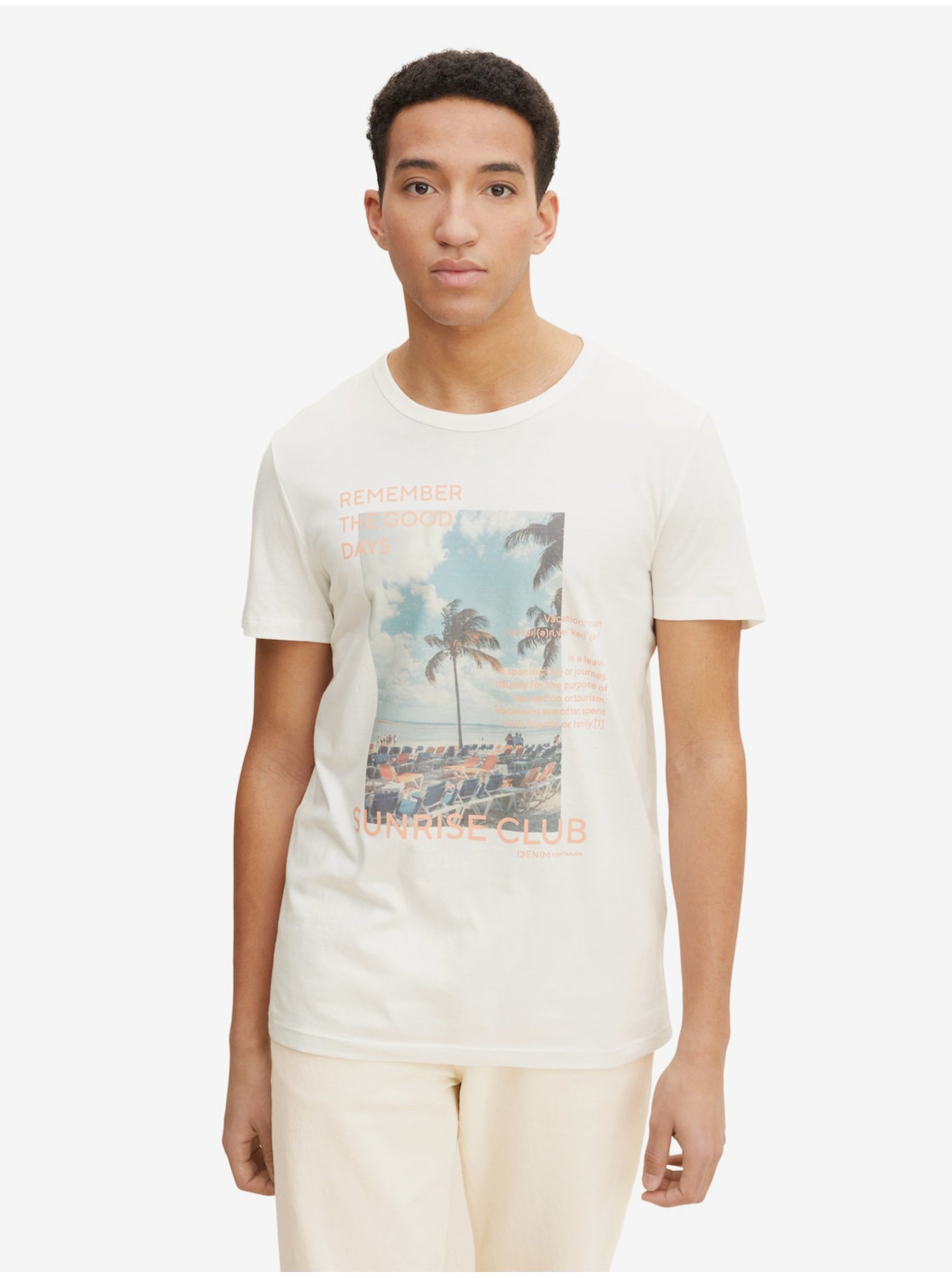 Cream Men's T-Shirt Tom Tailor Denim - Men