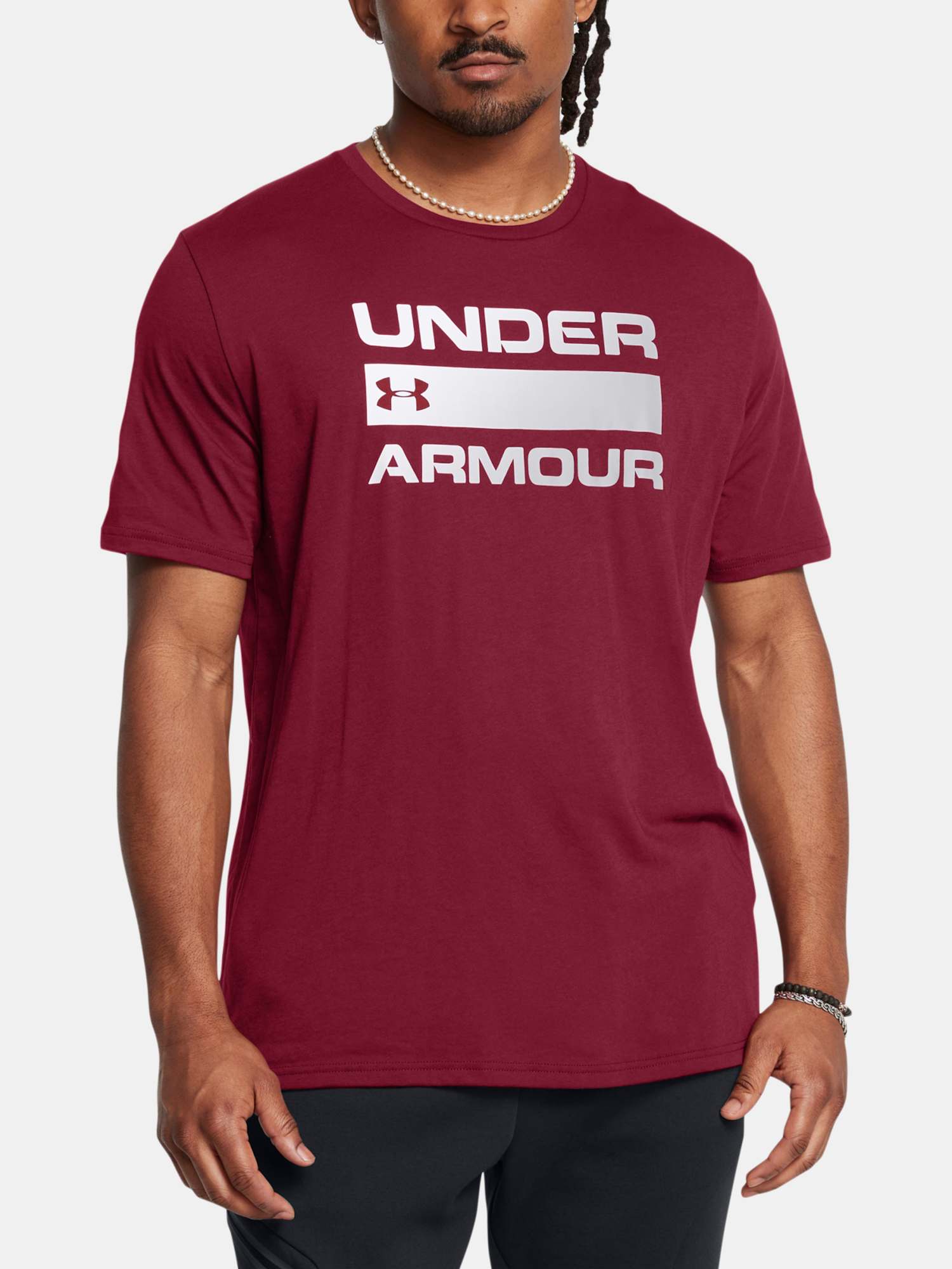 Men's T-shirt Under Armour UA TEAM ISSUE WORDMARK SS-RED - Men's