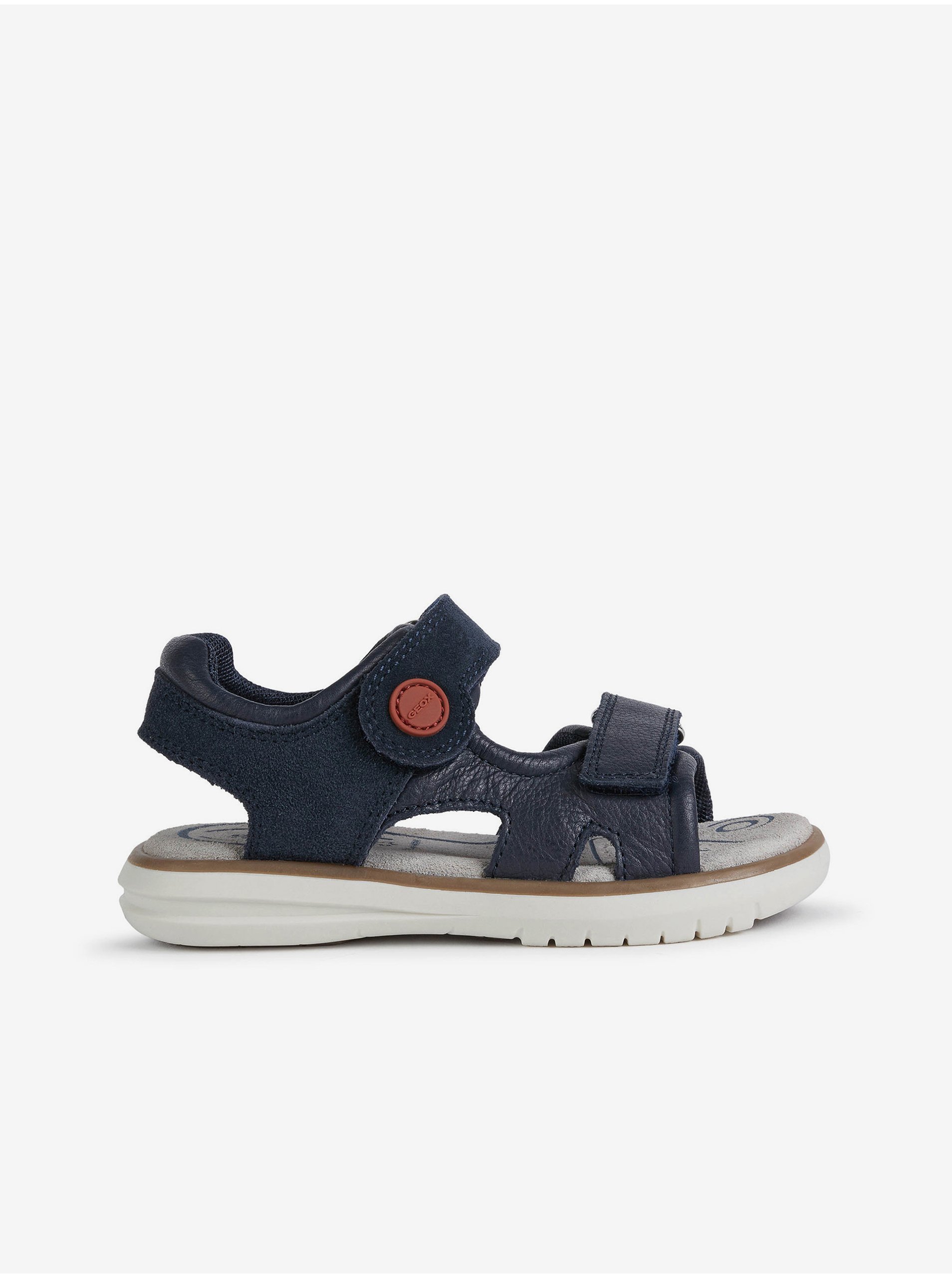 Dark Blue Leather Sandals For Boys Geox Maratea - Boys