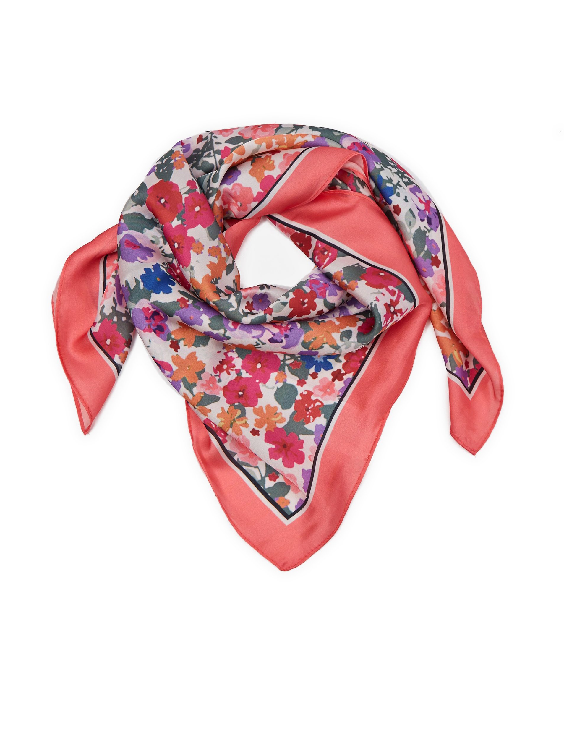 Orsay Coral Women's Floral Satin Scarf - Women
