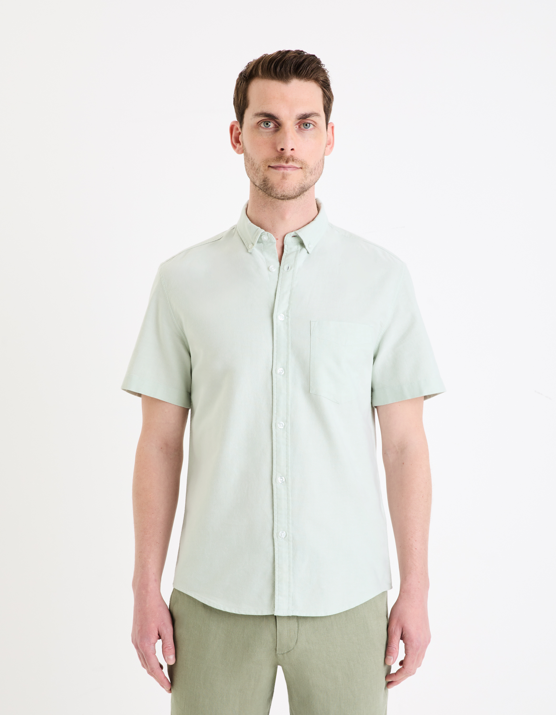 Camasi casual pentru barbati Celio - verde deschis