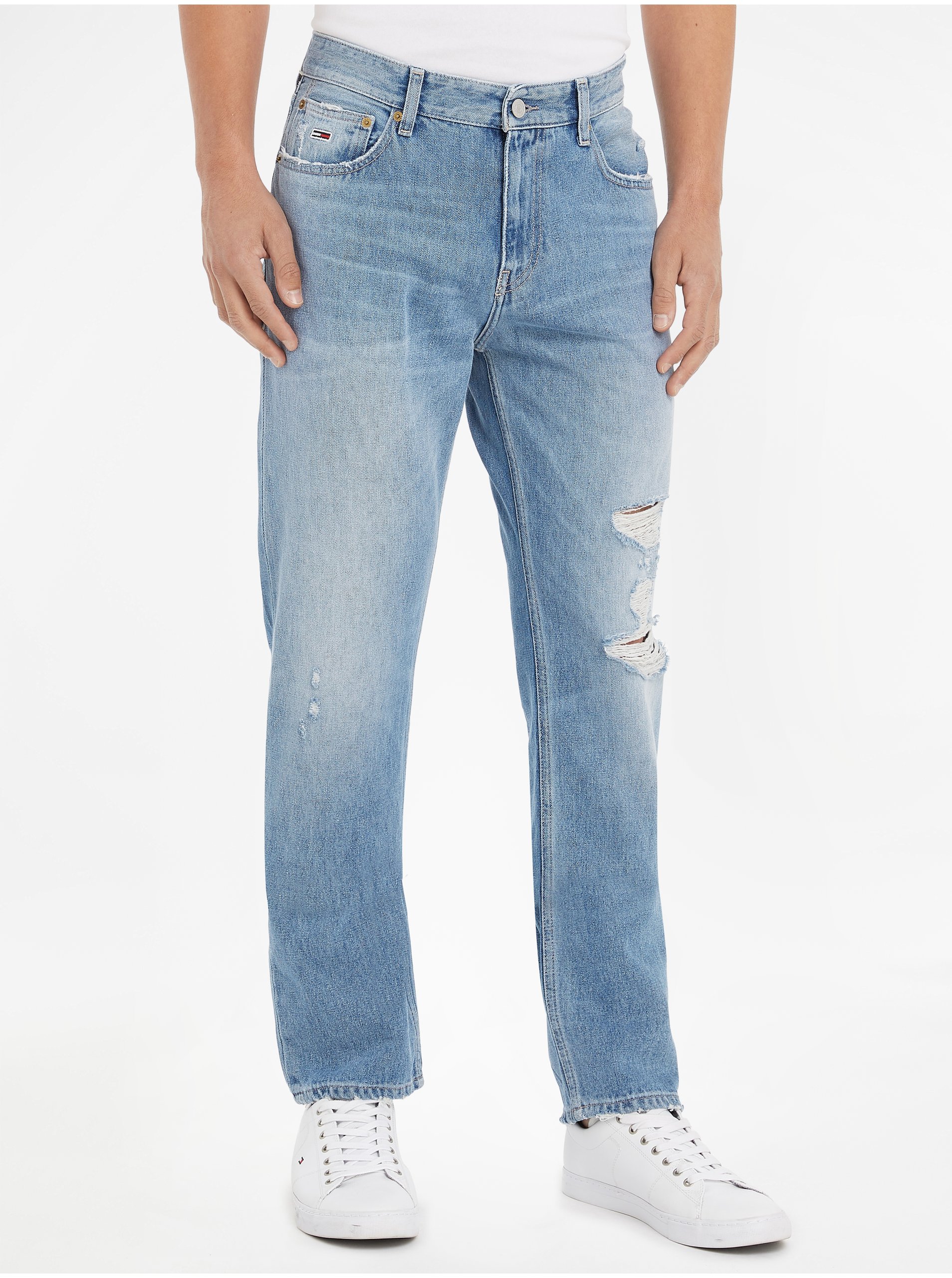 Levně Světle modré pánské straight fit džíny Tommy Jeans - Pánské