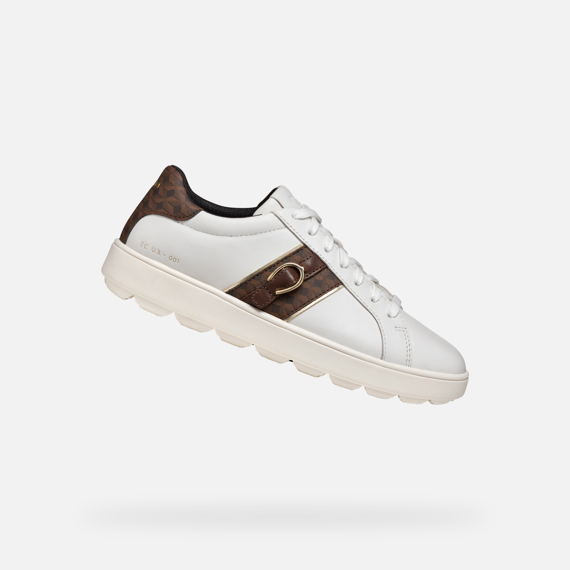 White Women's Geox Spherica Ecub-1 Sneakers - Women's