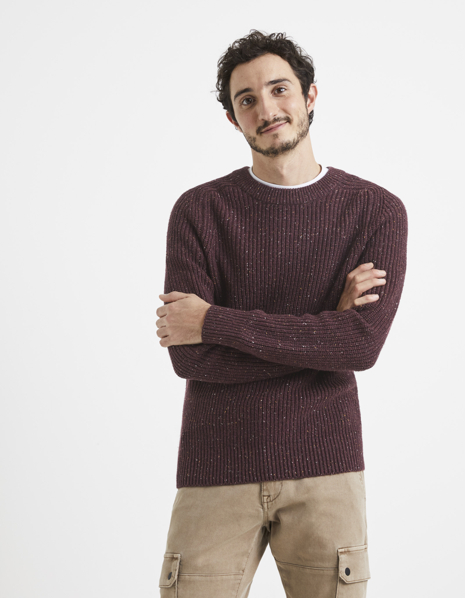 Pulovere pentru barbati Celio - bordo