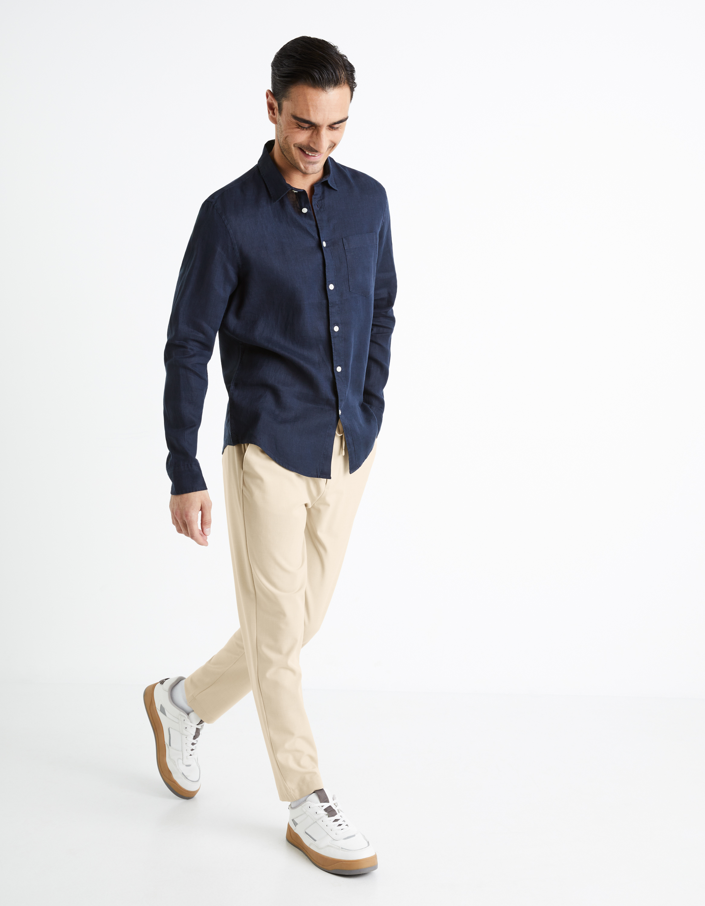 Camasi casual pentru barbati Celio - albastru inchis